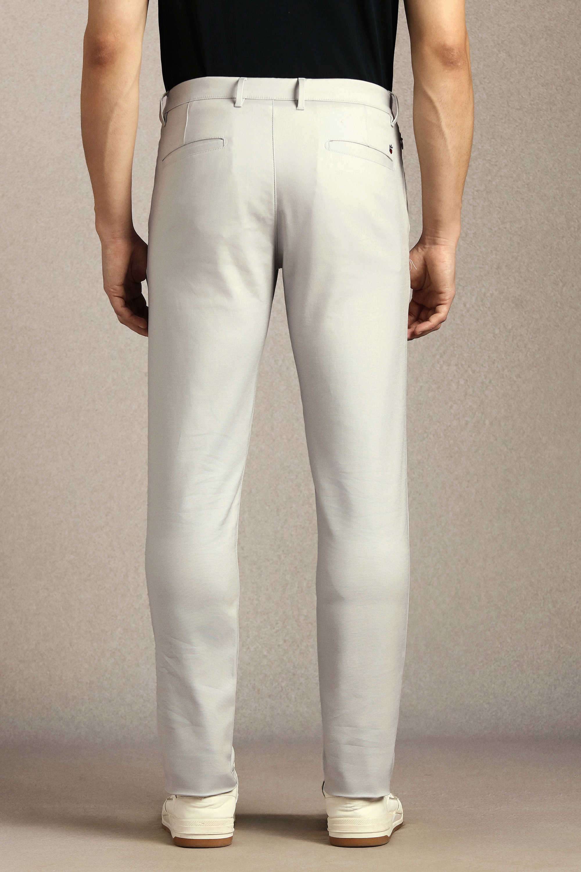 Solid-Cotton-Blend-Tapered-Fit-Men-Casual-Wear-Trouser