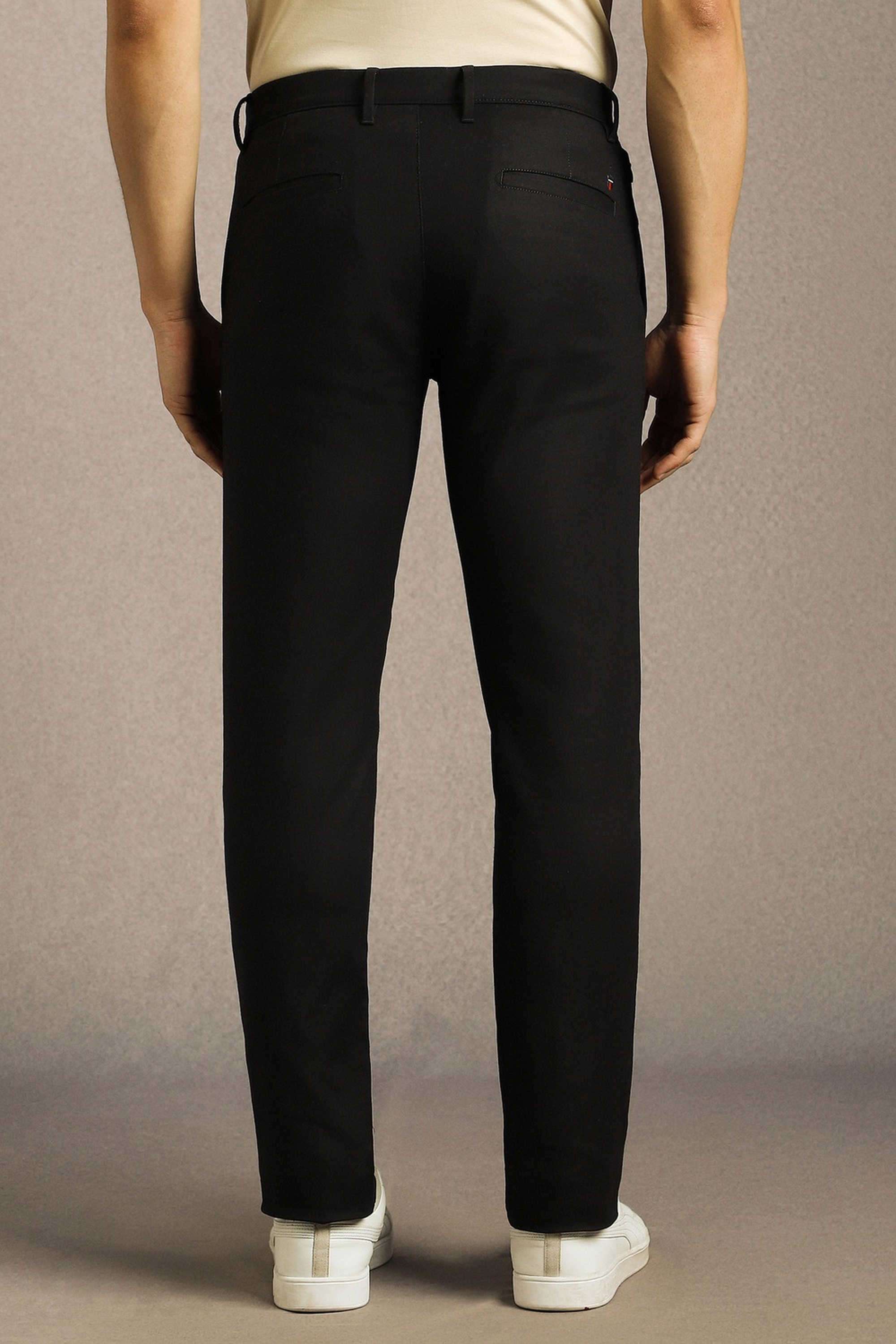 Solid-Cotton-Blend-Tapered-Fit-Men-Casual-Wear-Trouser