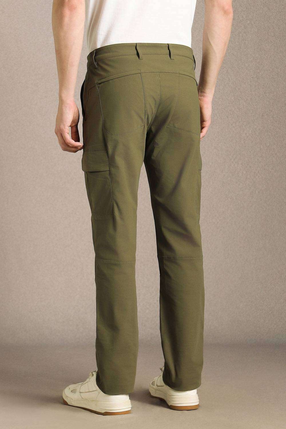 Solid-Polyester-Tapered-Fit-Men-s-Trousers