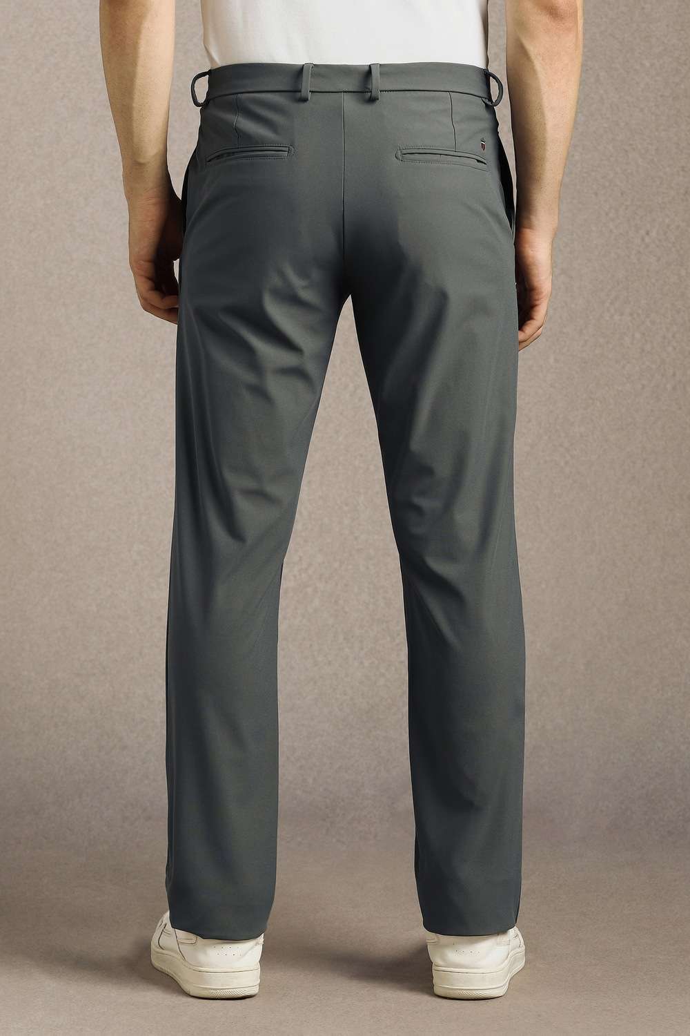 Solid-Polyester-Tapered-Fit-Men-s-Casual-Wear-Trousers