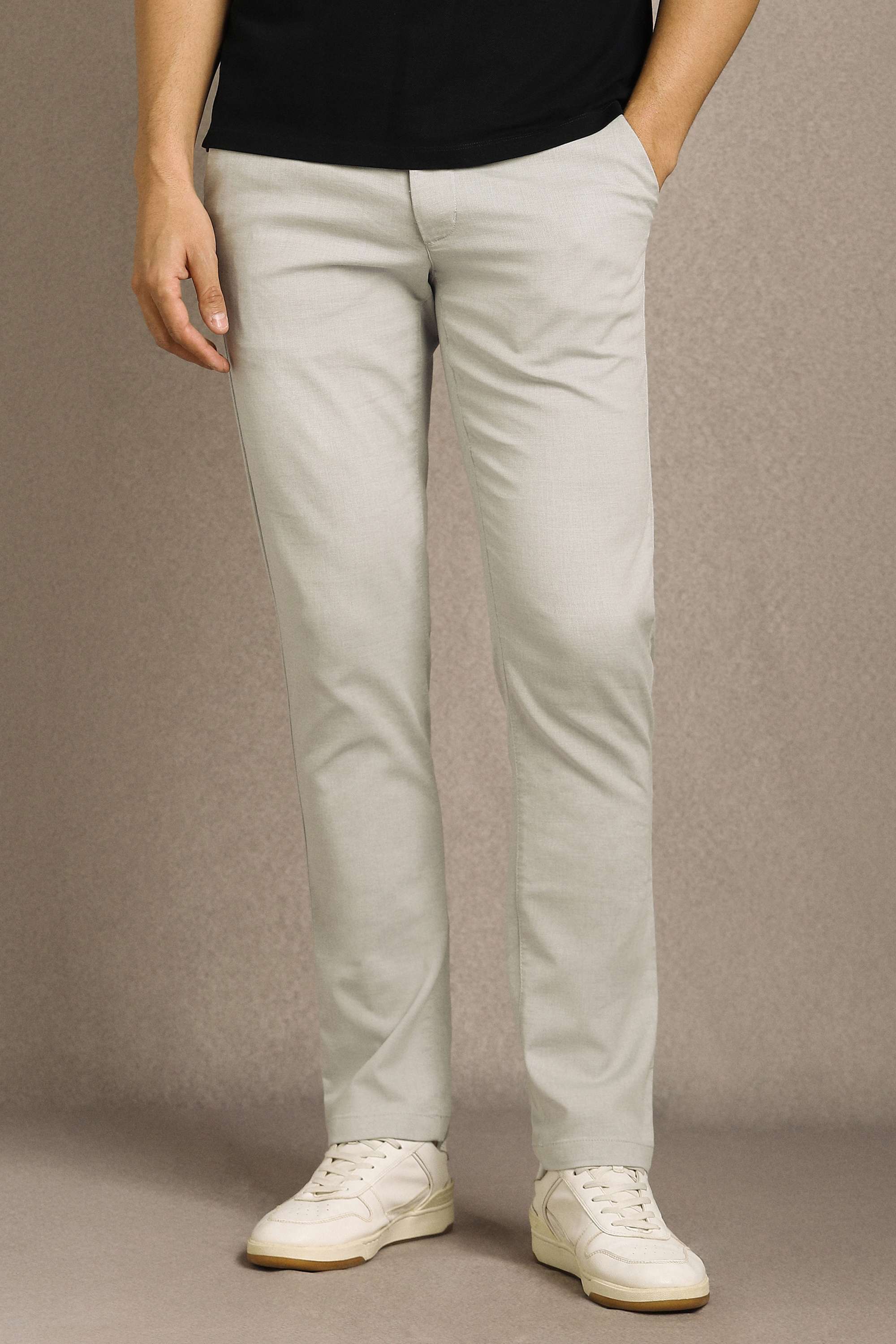 Solid-Poly-Cotton-Tapered-Fit-Men-s-Trousers