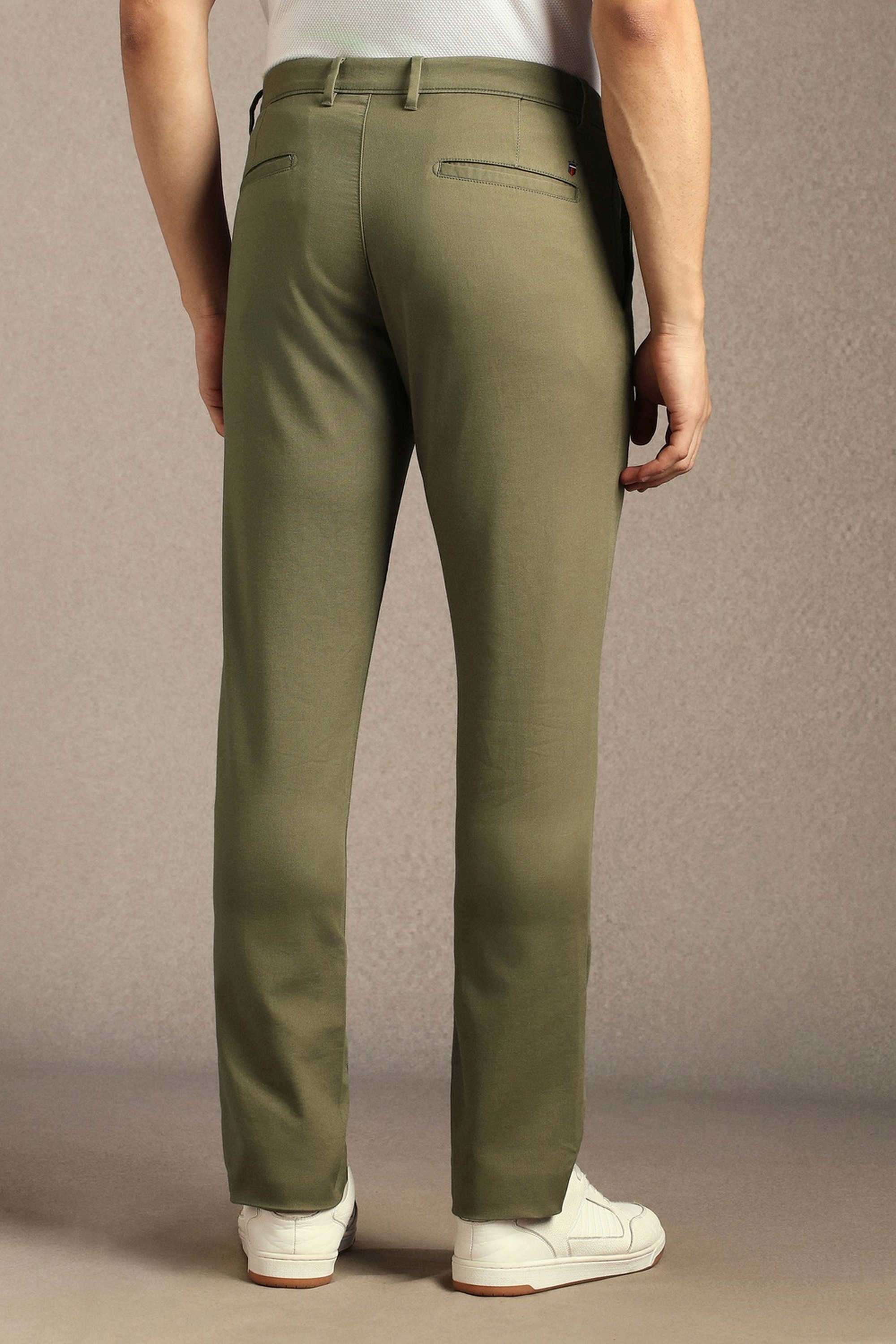 Solid-Blended-Fabric-Tapered-Fit-Men-Casual-Wear-Trouser