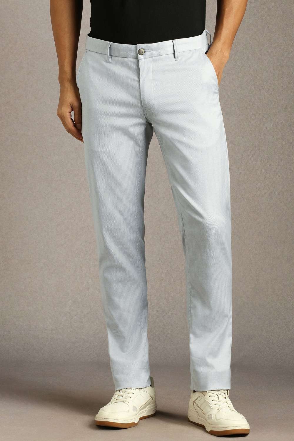 Textured-Cotton-Blend-Tapered-Fit-Men-s-Casual-Trousers