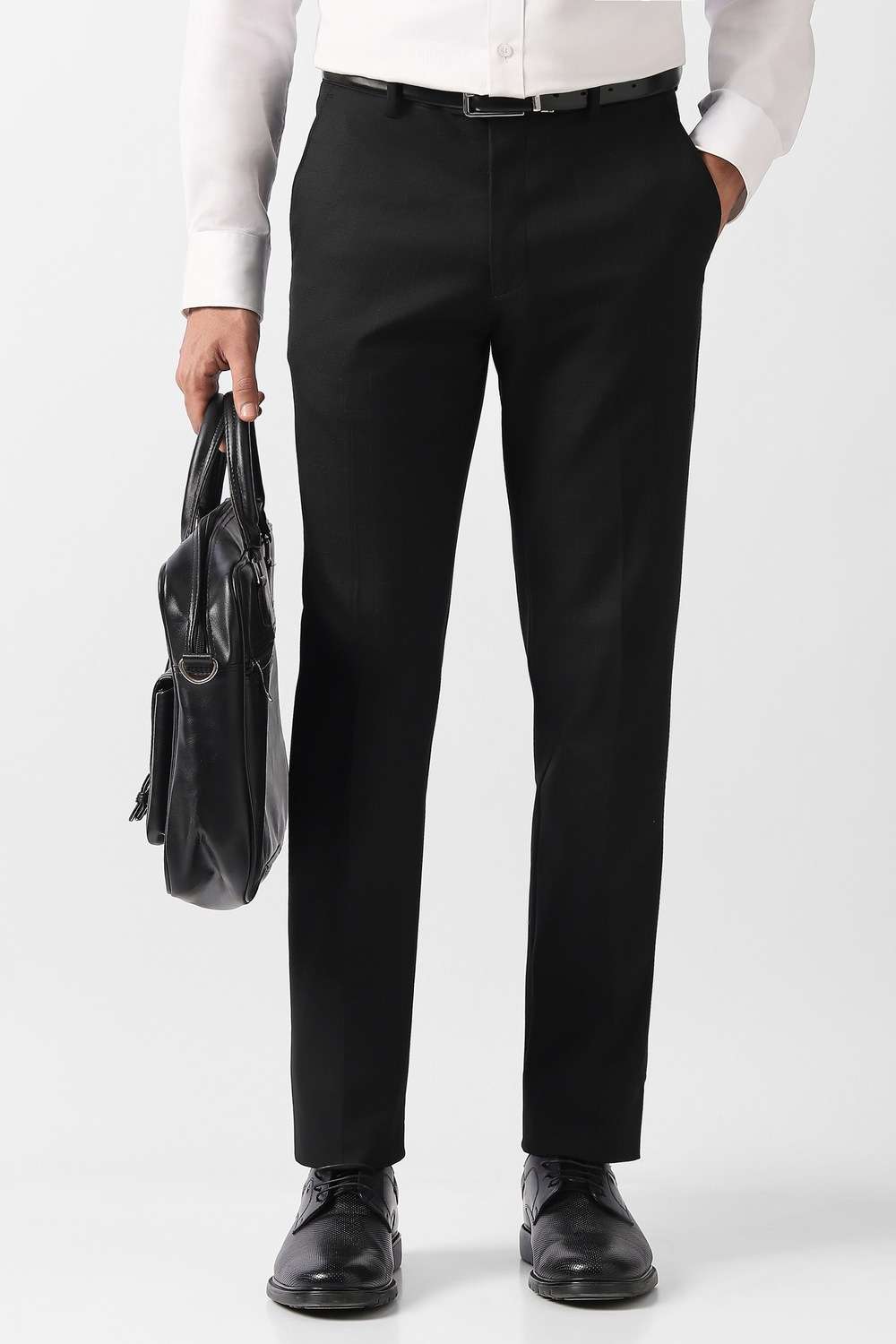 Checks-Blended-Fabric-Slim-Fit-Men-s-Formal-Trousers