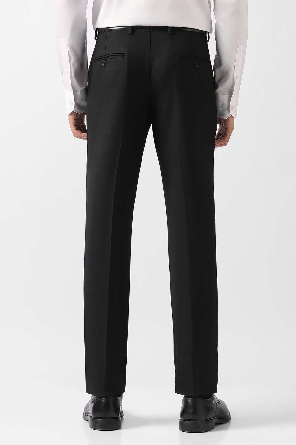 Checks-Blended-Fabric-Slim-Fit-Men-s-Formal-Trousers