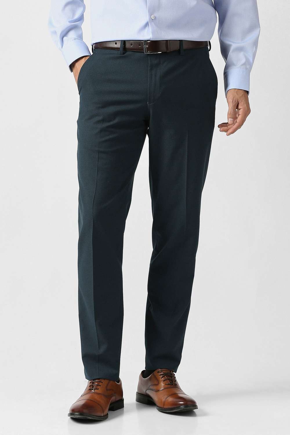 Textured-Polyester-Cotton-Slim-Fit-Men-s-Formal-Wear-Trousers