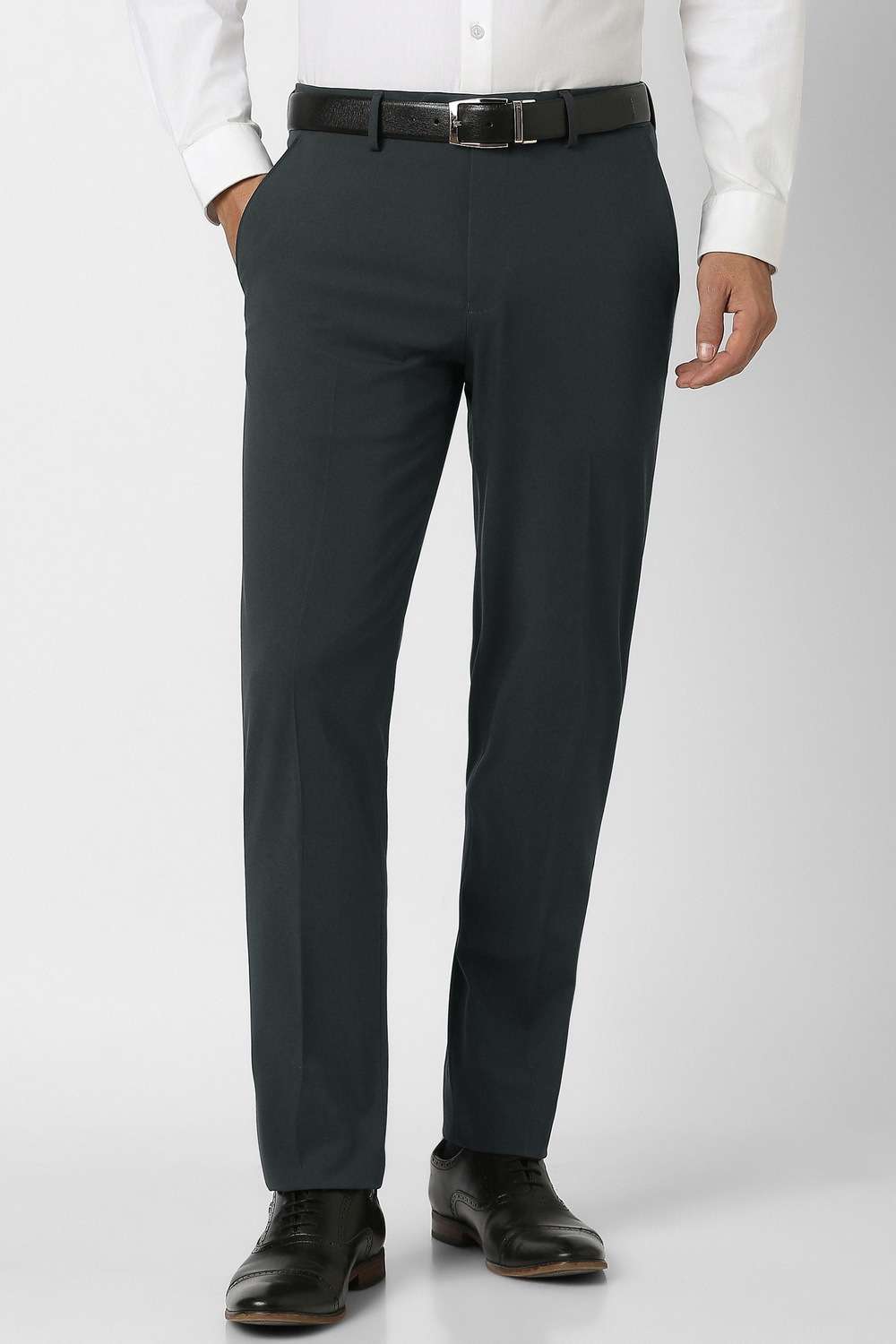 Solid-Polyester-Viscose-Slim-Fit-Men-s-Formal-Wear-Trousers