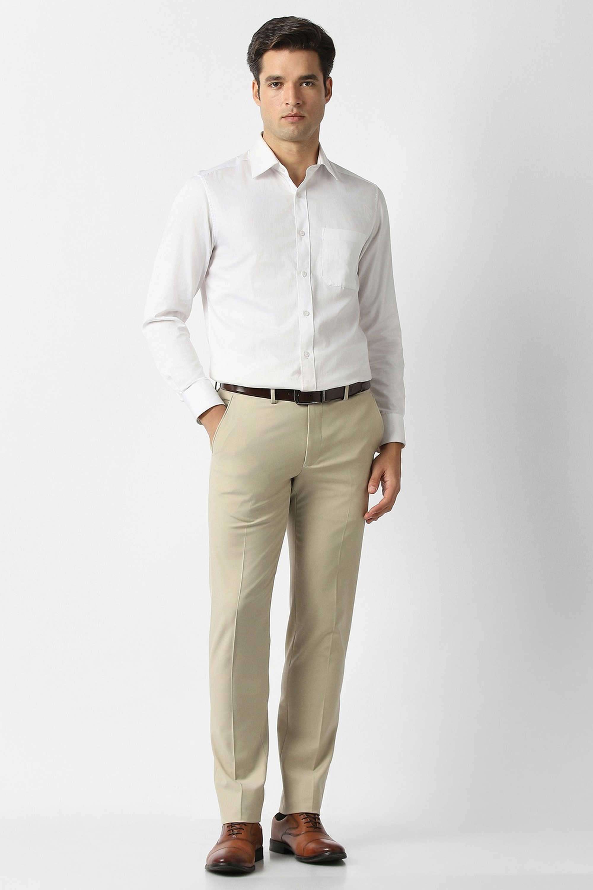 Solid-Blended-Fabric-Slim-Fit-Men-s-Formal-Trousers