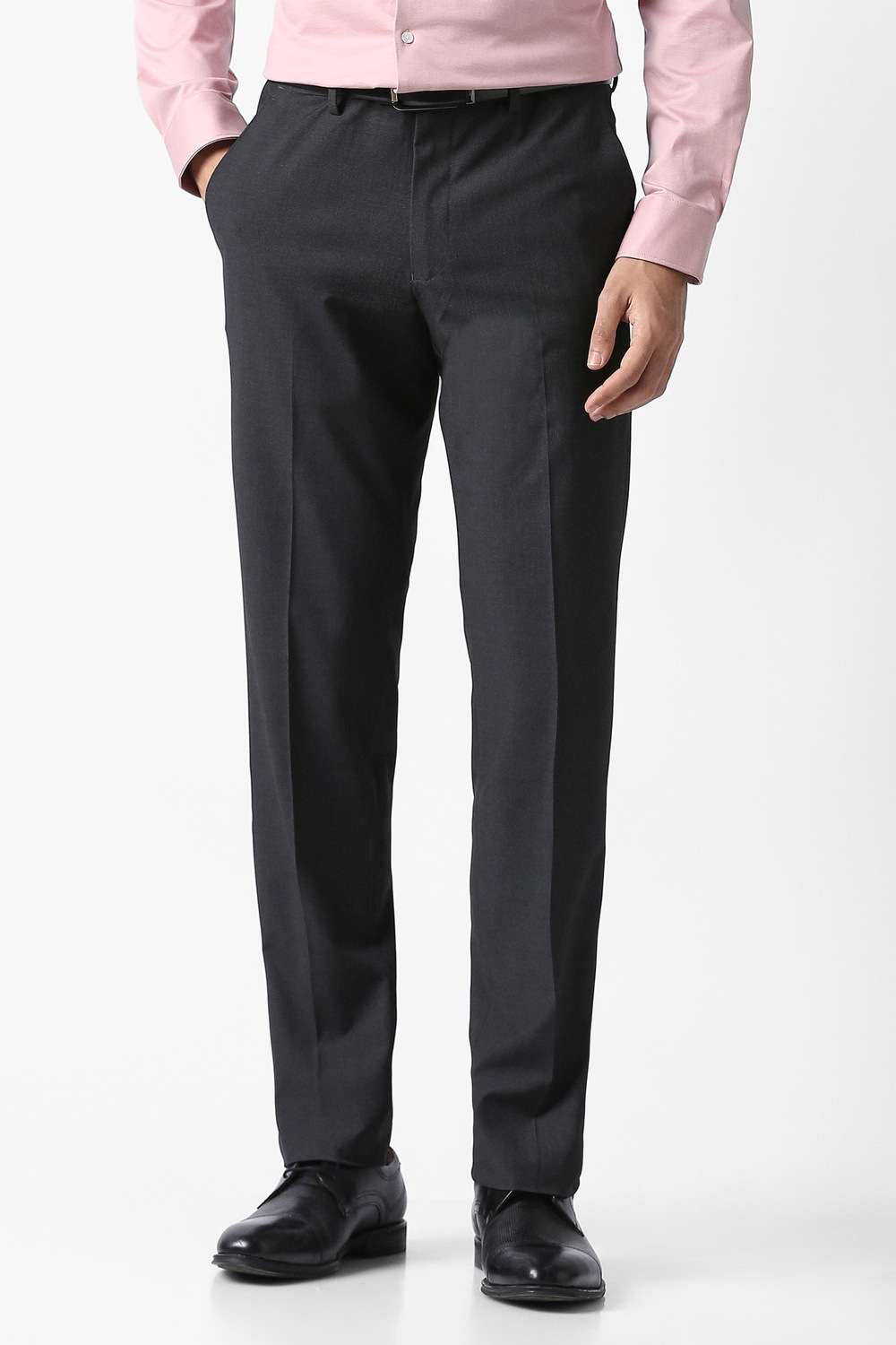 Solid-Blended-Fabric-Slim-Fit-Men-s-Formal-Trousers