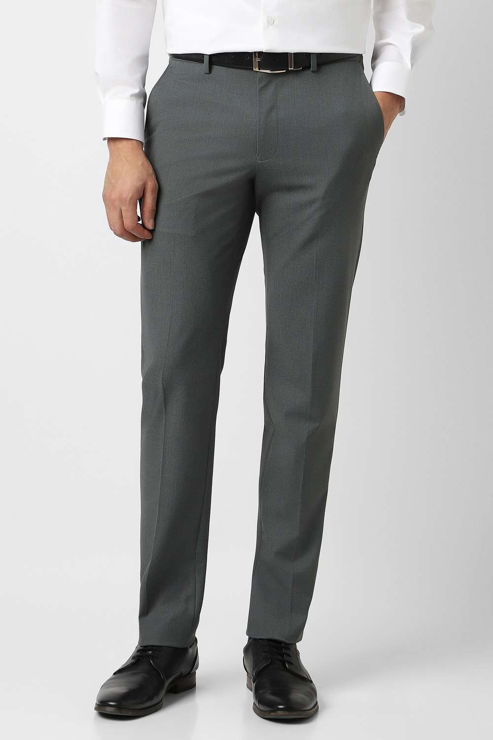 Textured-Polyester-Cotton-Slim-Fit-Men-s-Formal-Wear-Trousers