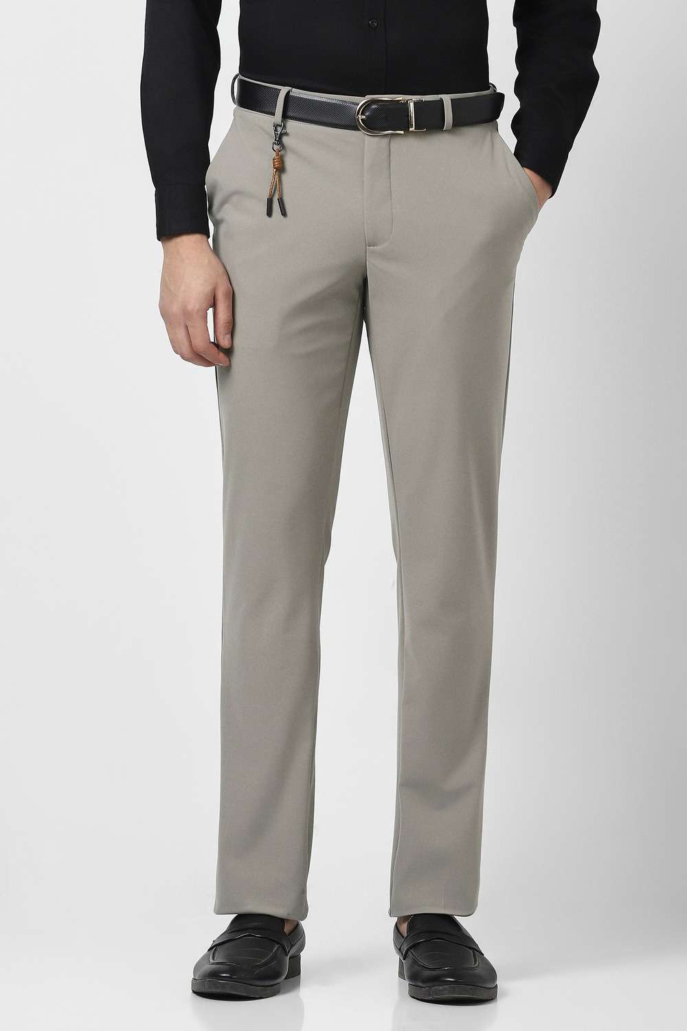 Solid-Polyester-Skinny-Fit-Men-s-Casual-Trouser