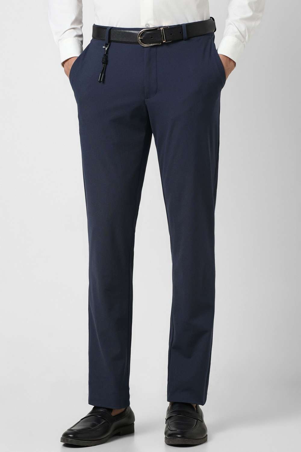 Solid-Polyester-Skinny-Fit-Men-s-Casual-Trouser