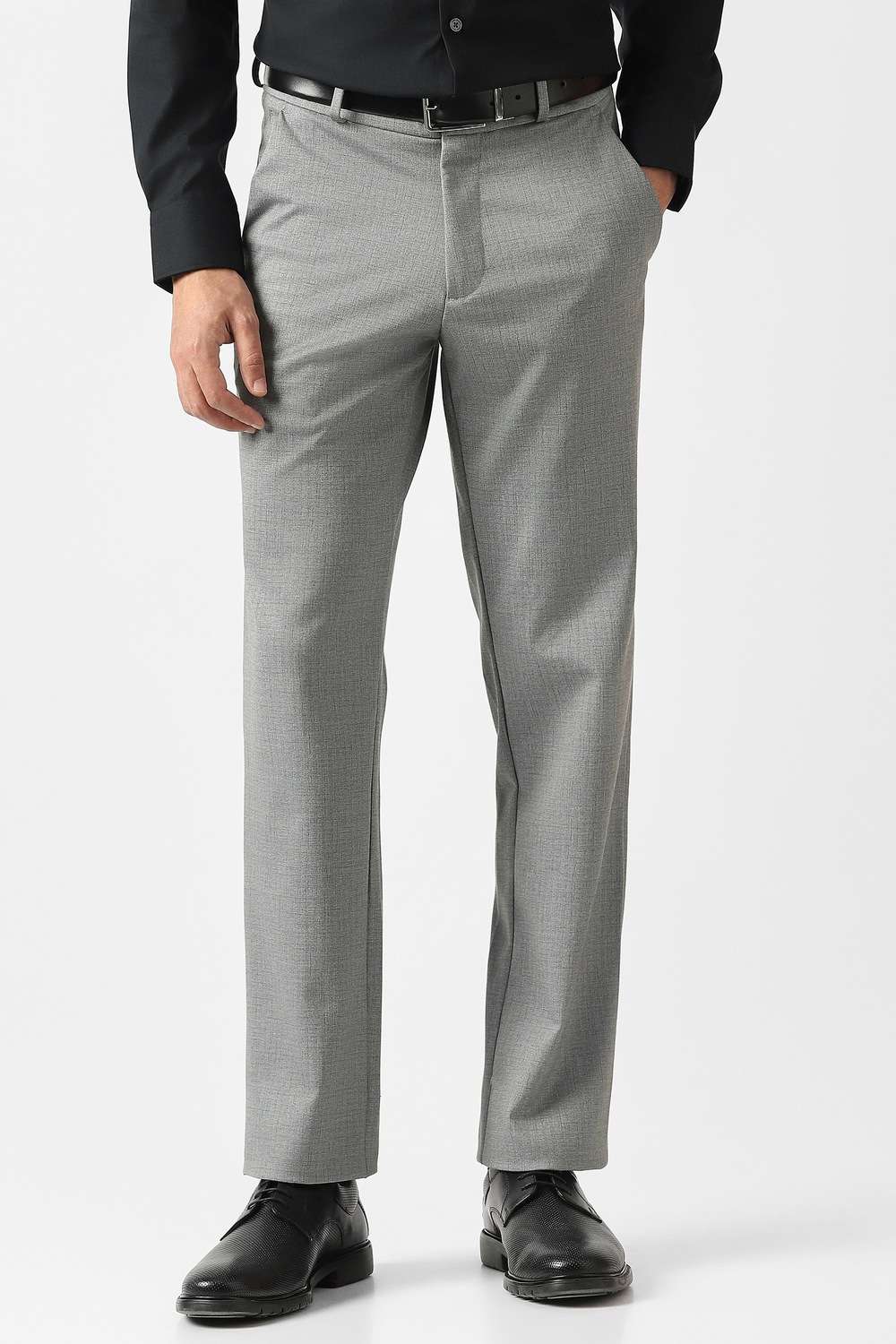Solid-Polyester-Slim-Fit-Men-s-Casual-Trouser