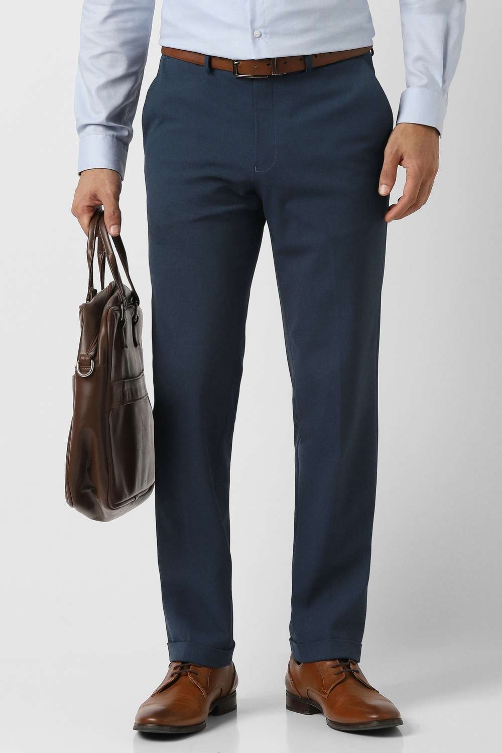 Solid-Polyester-Slim-Fit-Men-s-Trouser