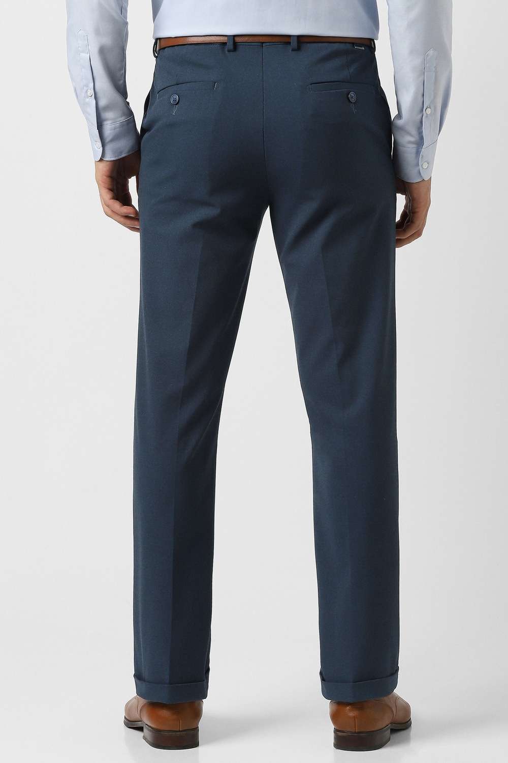 Solid-Polyester-Slim-Fit-Men-s-Trouser