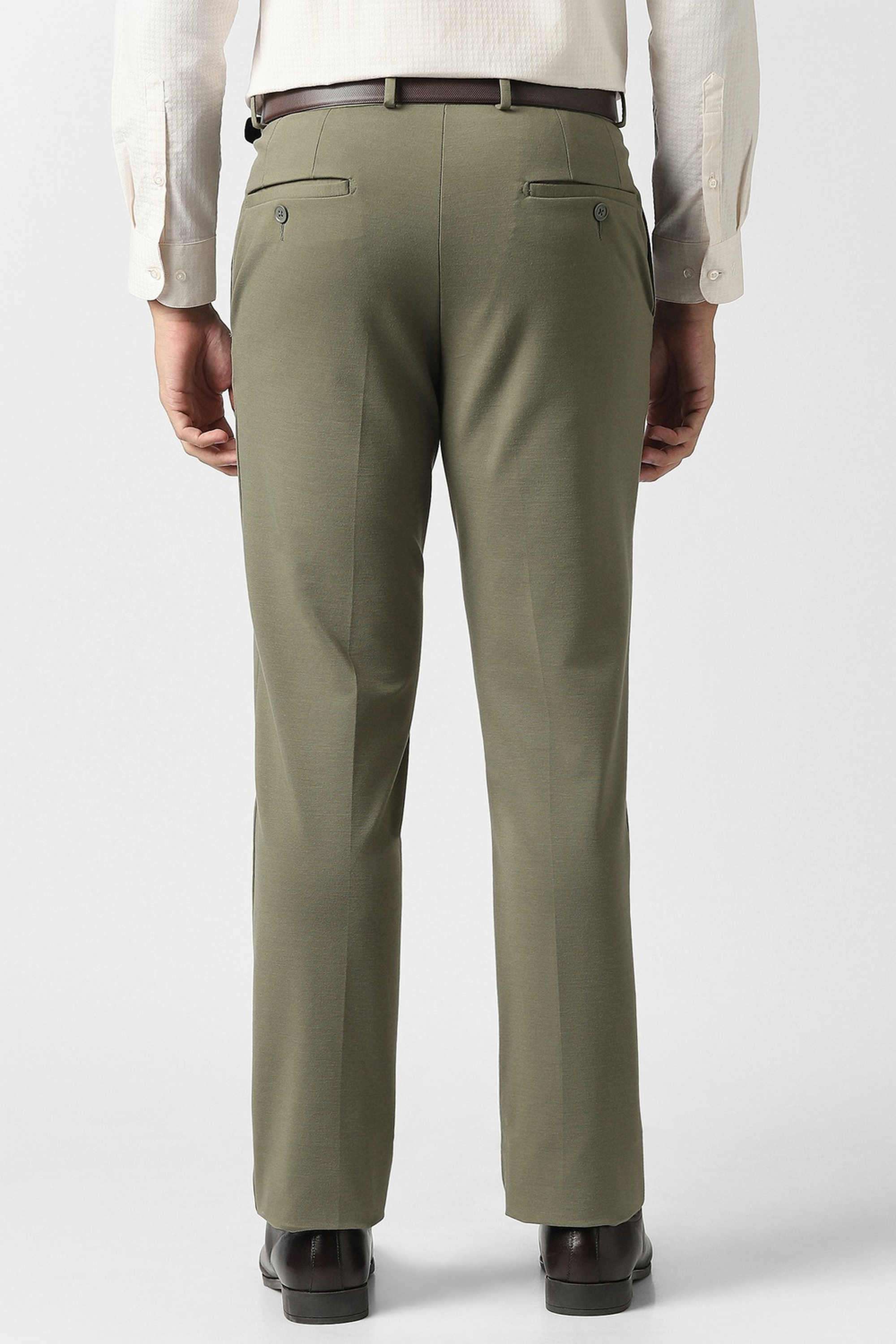 Solid-Blended-Fabric-Slim-Fit-Men-Trousers