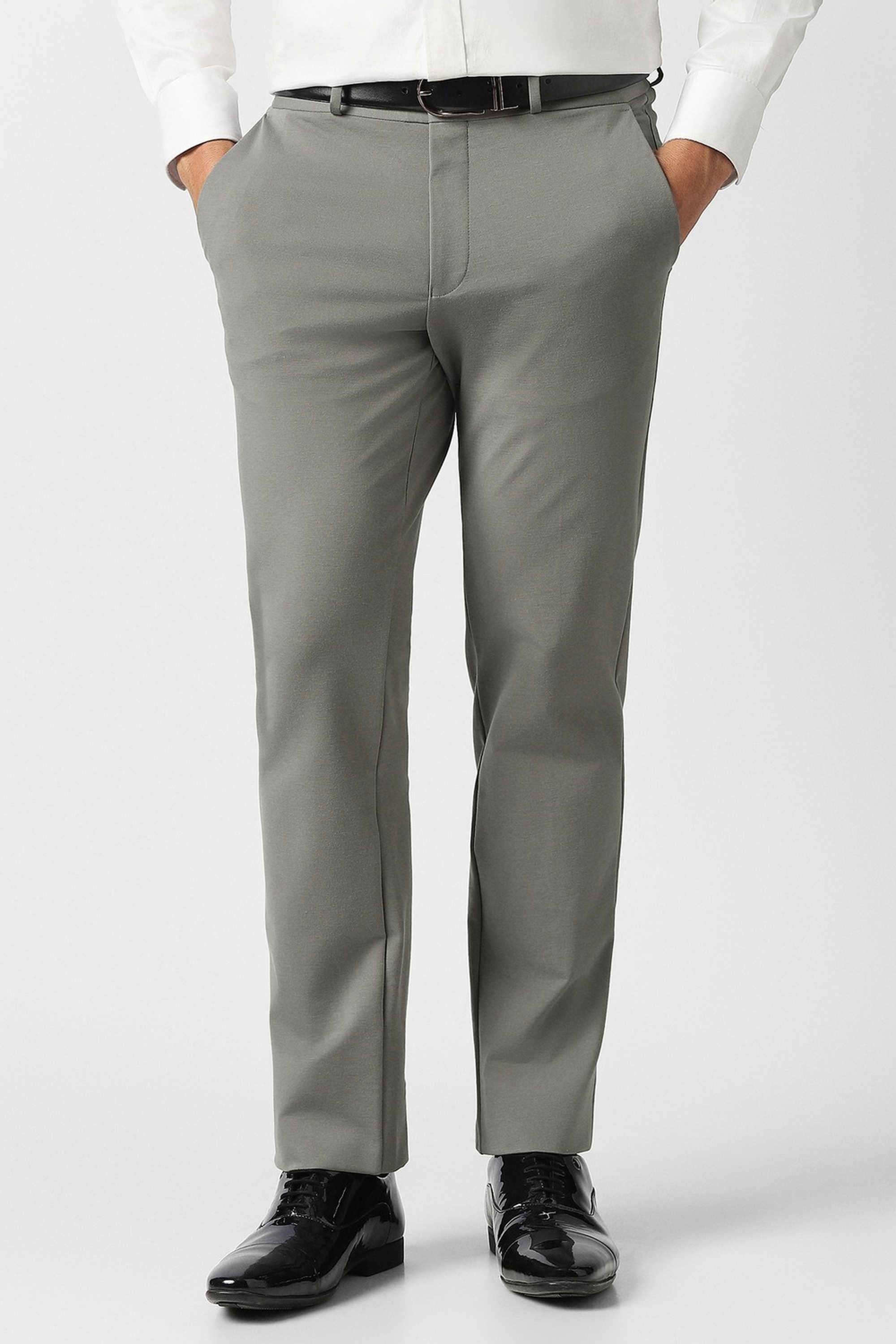 Solid-Blended-Fabric-Slim-Fit-Men-s-Casual-Trousers