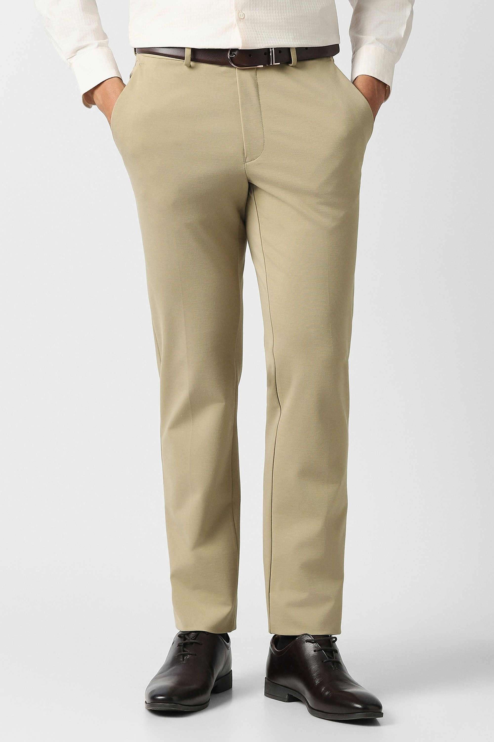 Solid-Blended-Fabric-Slim-Fit-Men-s-Casual-Trousers