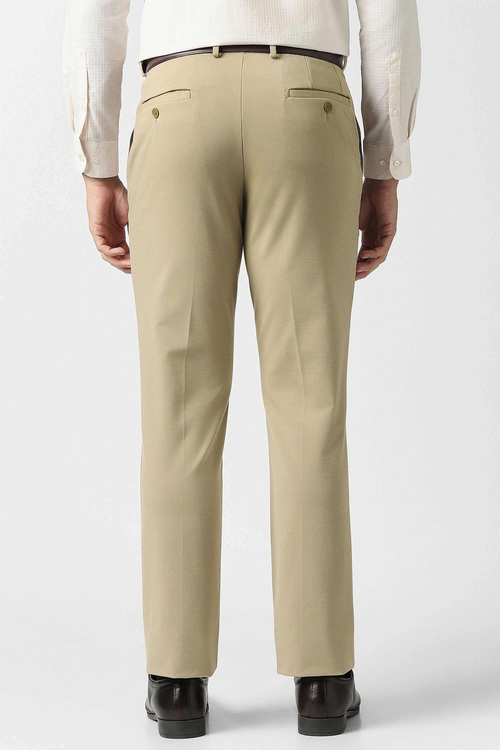 Solid-Blended-Fabric-Slim-Fit-Men-Trousers