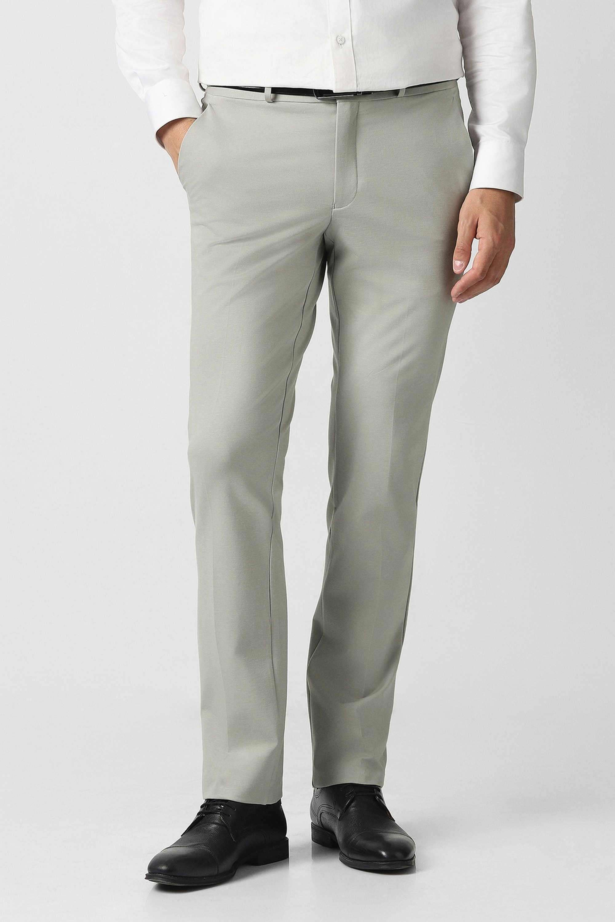 Solid-Blended-Fabric-Slim-Fit-Men-s-Casual-Trousers