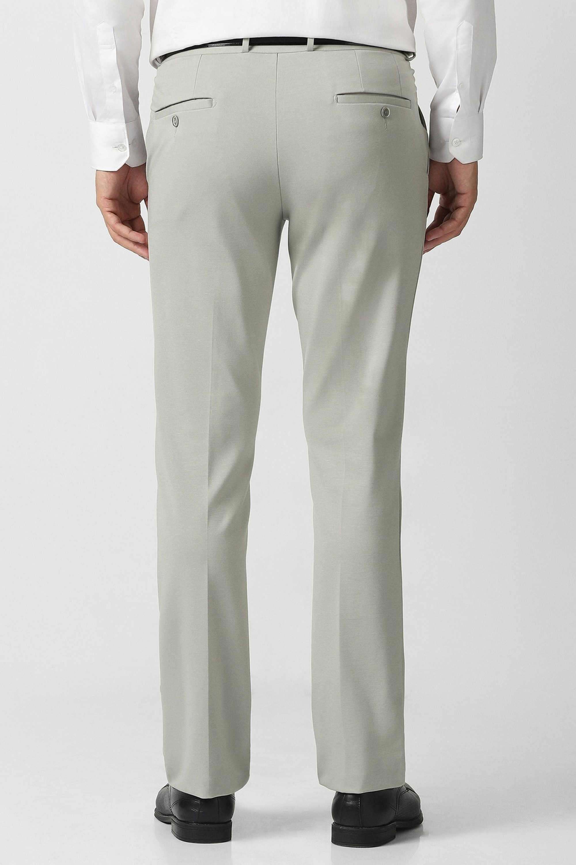 Solid-Blended-Fabric-Slim-Fit-Men-Trousers
