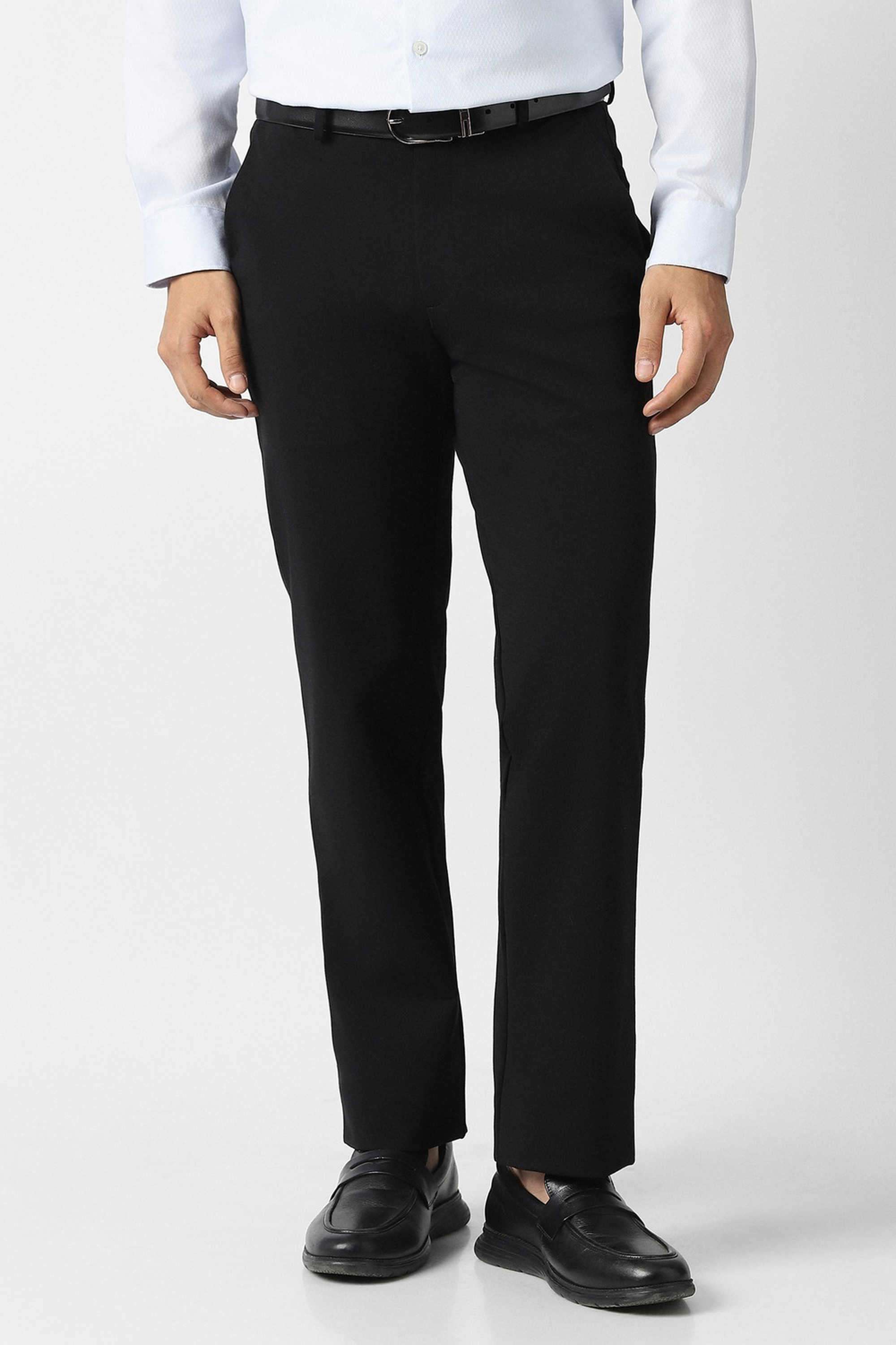 Solid-Blended-Fabric-Slim-Fit-Men-s-Casual-Trousers