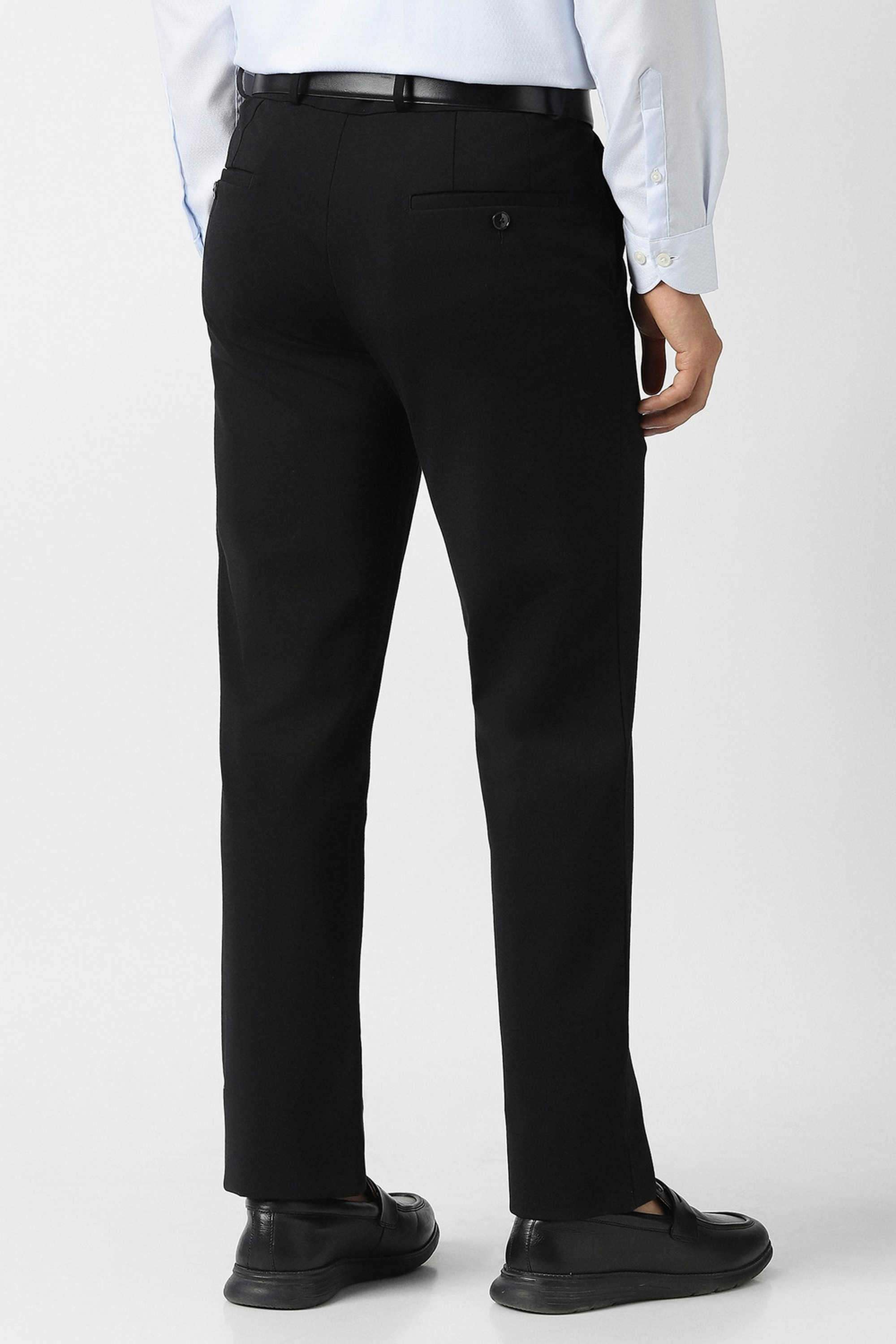 Solid-Blended-Fabric-Slim-Fit-Men-Trousers