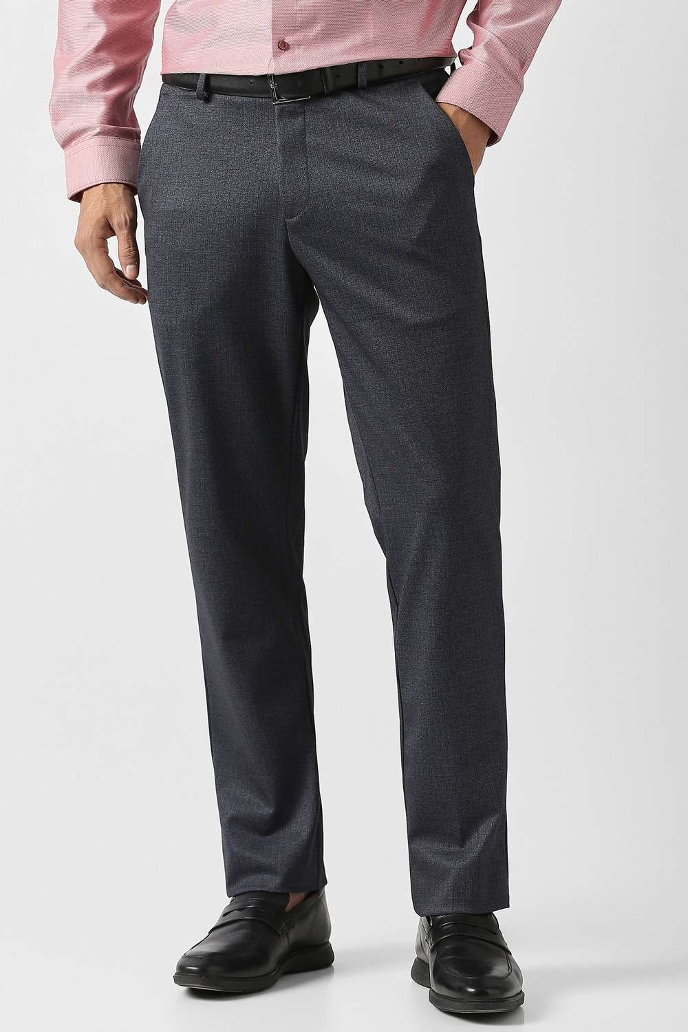 Solid-Polyester-Slim-Fit-Men-s-Casual-Trouser