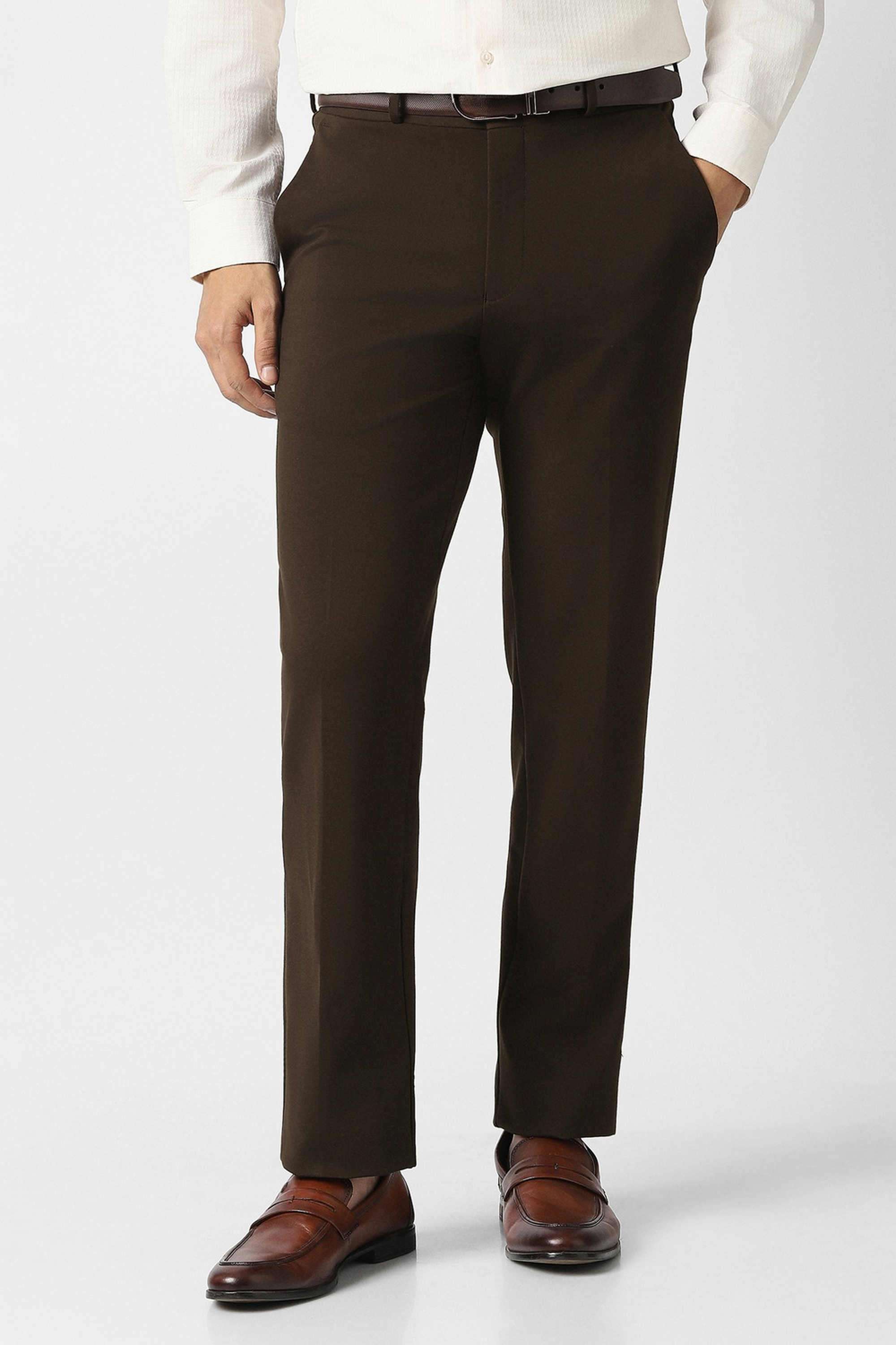 Solid-Blended-Fabric-Slim-Fit-Men-s-Casual-Trousers