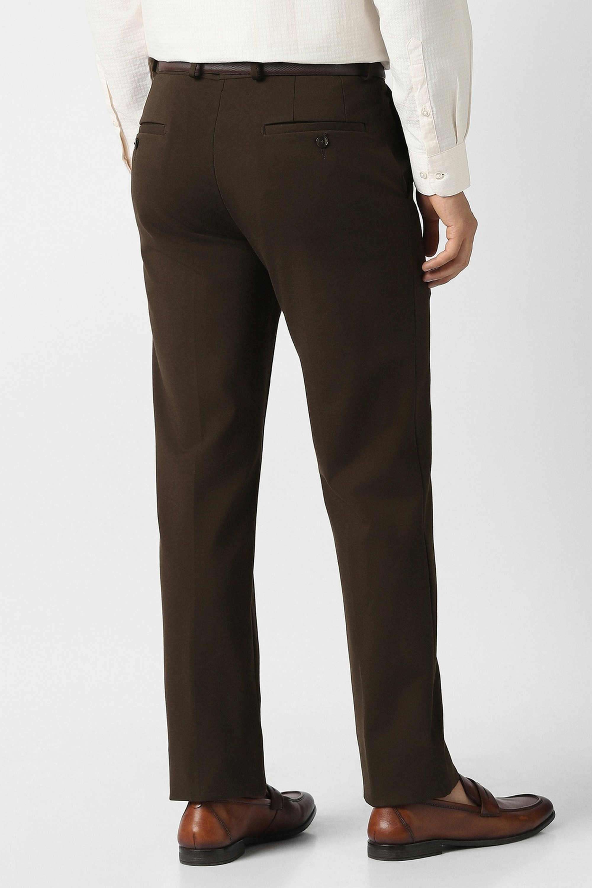 Solid-Blended-Fabric-Slim-Fit-Men-Trousers
