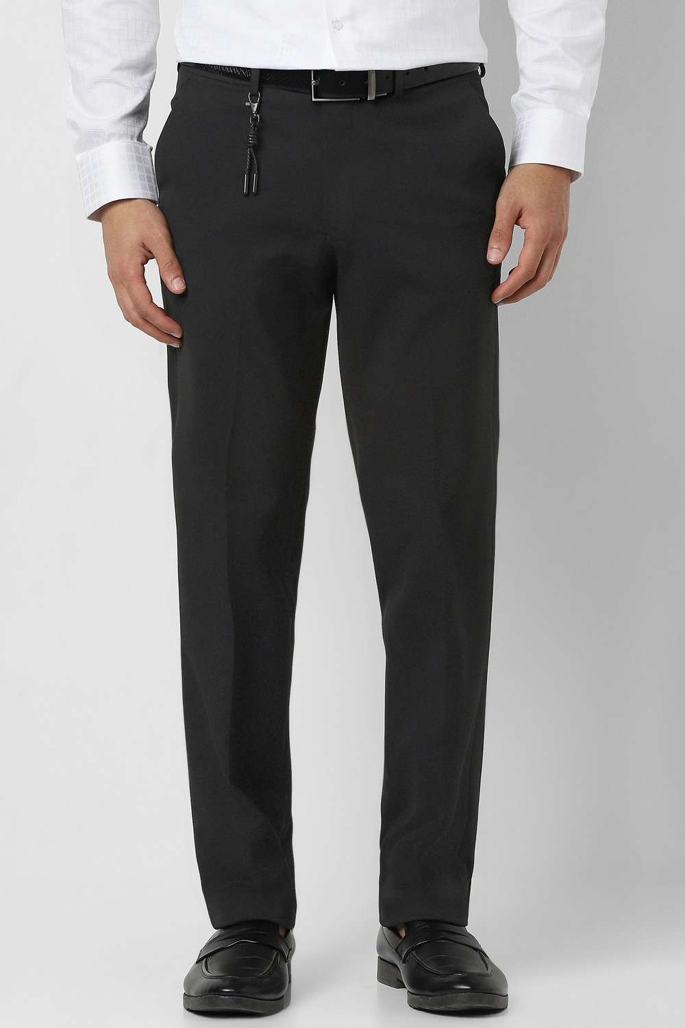 Solid-Polyester-Viscose-Slim-Fit-Men-s-Casual-Trouser