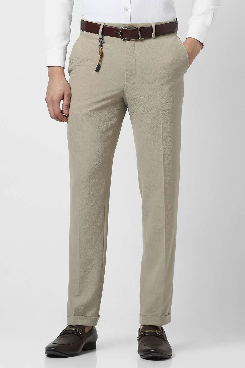 Solid-Polyester-Viscose-Slim-Fit-Men-s-Casual-Wear-Trousers