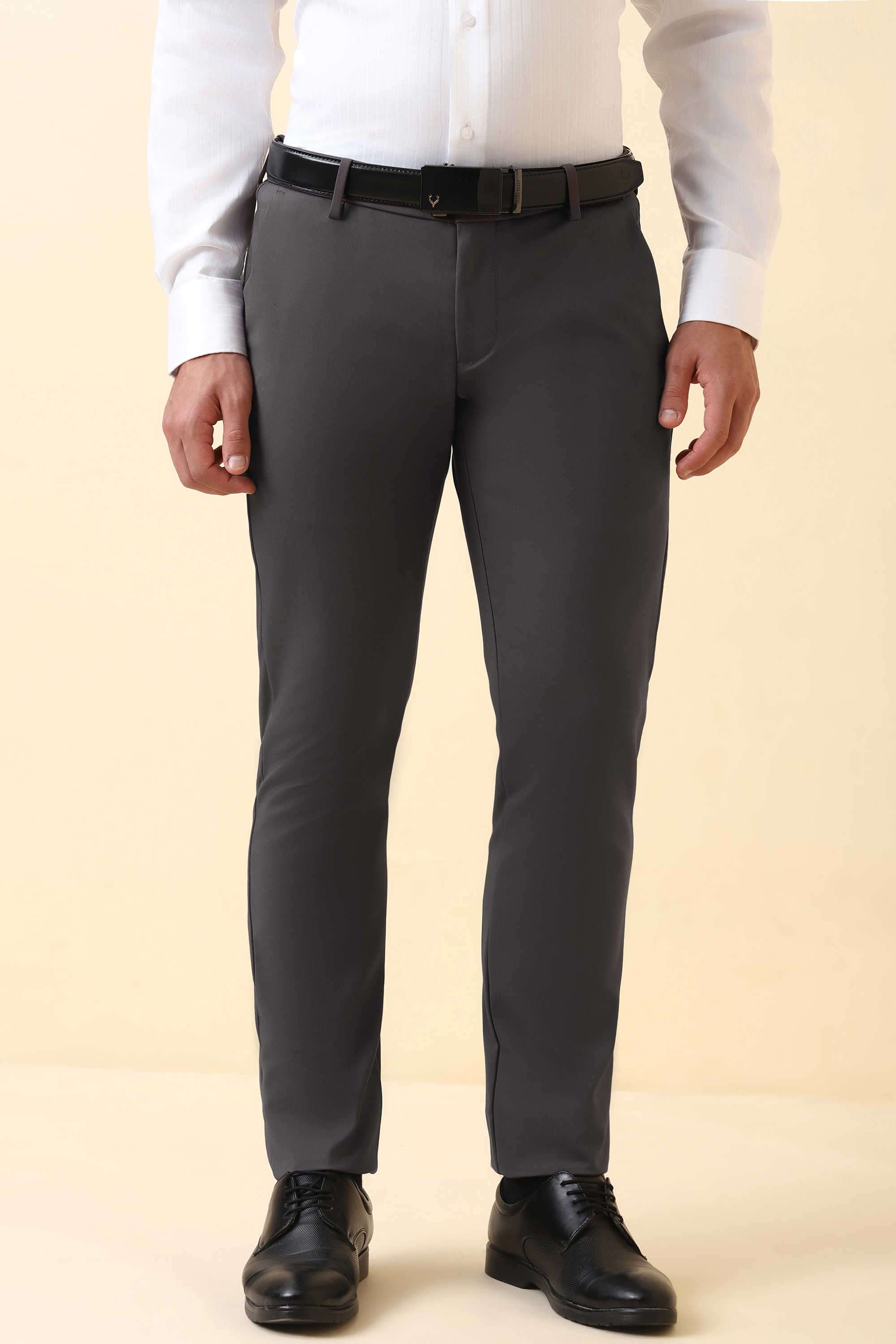 Solid-Cotton-Nylon-Super-Slim-Fit-Men-s-Trousers