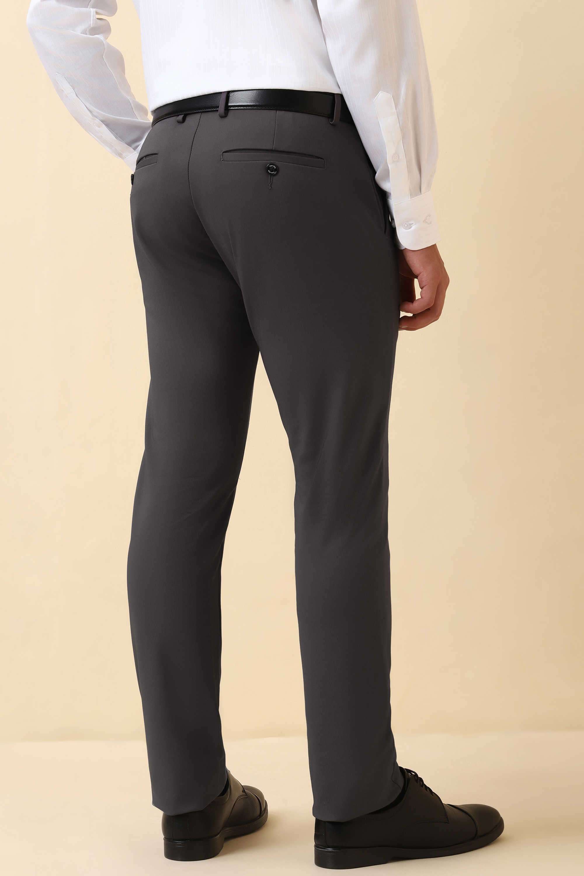 Solid-Cotton-Nylon-Super-Slim-Fit-Men-s-Trousers