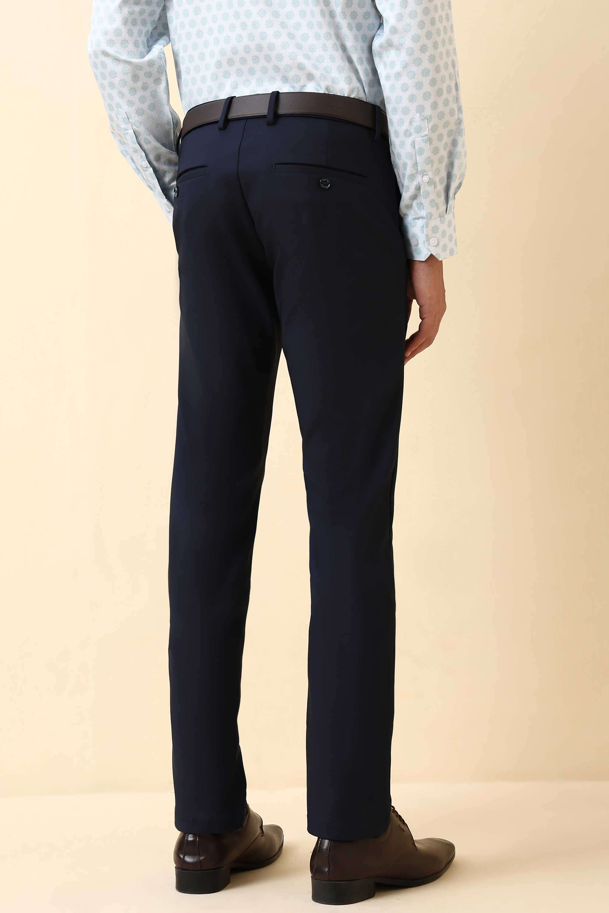 Solid-Cotton-Nylon-Super-Slim-Fit-Men-s-Trousers
