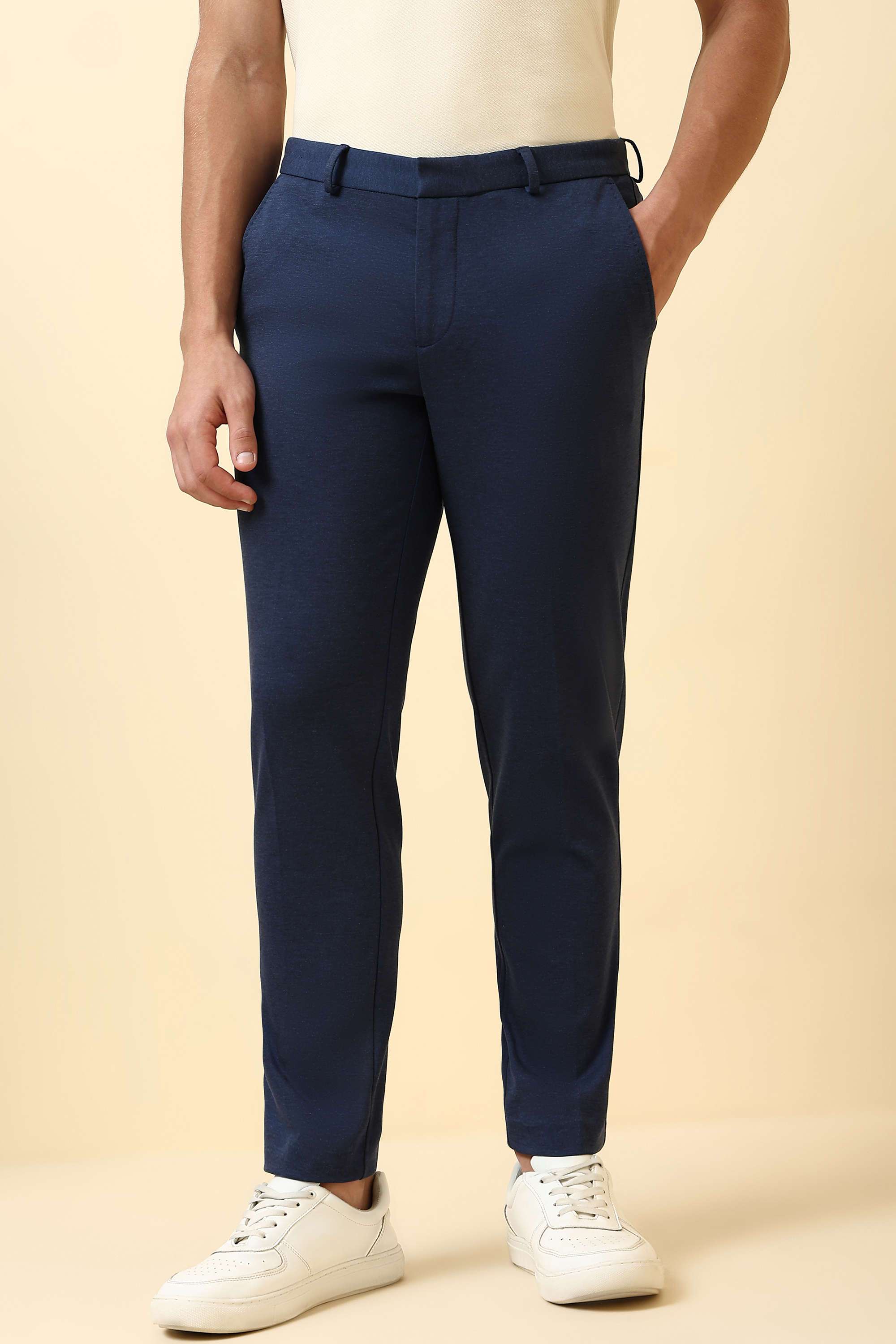 Solid-Poly-Cotton-Regular-Fit-Men-Formal-Wear-Trousers