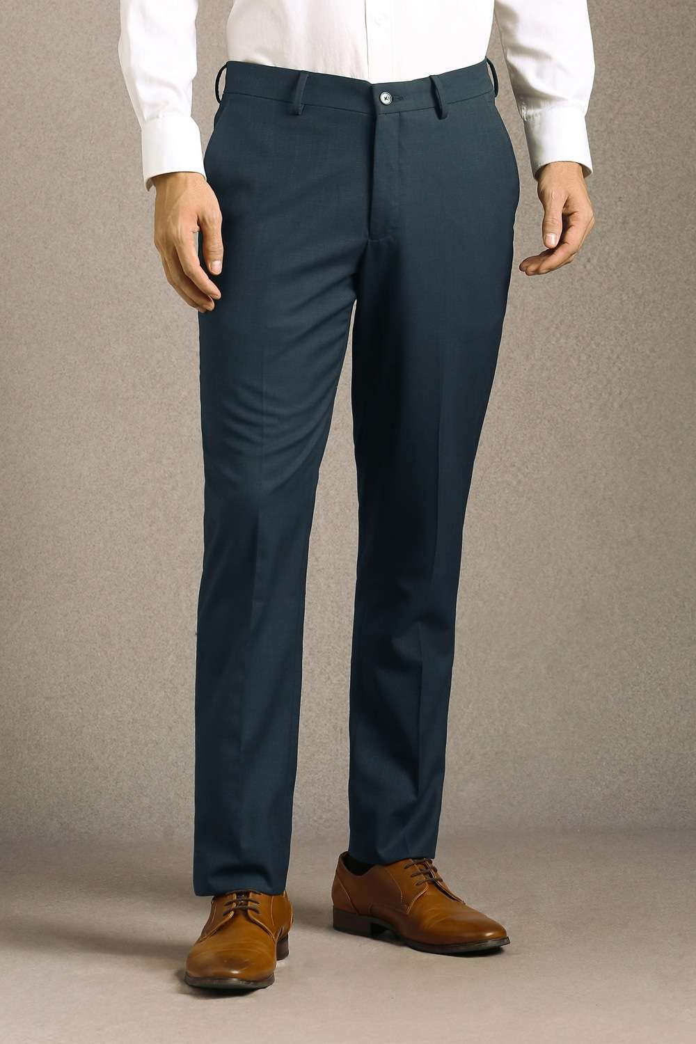 Textured-Poly-Cotton-Slim-Fit-Men-Formal-Wear-Trousers