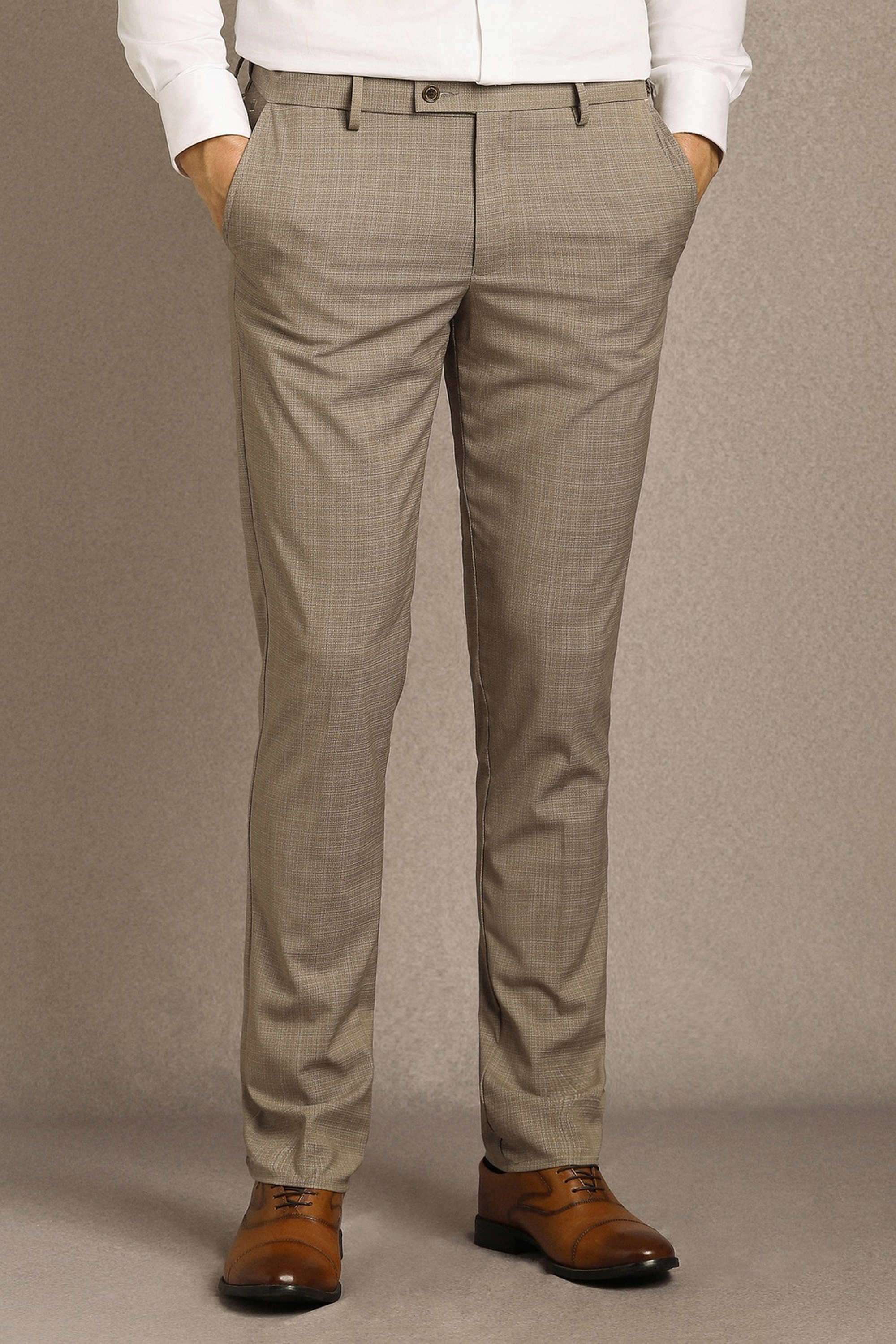 Solid-Polyester-Blend-Slim-Fit-Men-s-Formal-Trousers