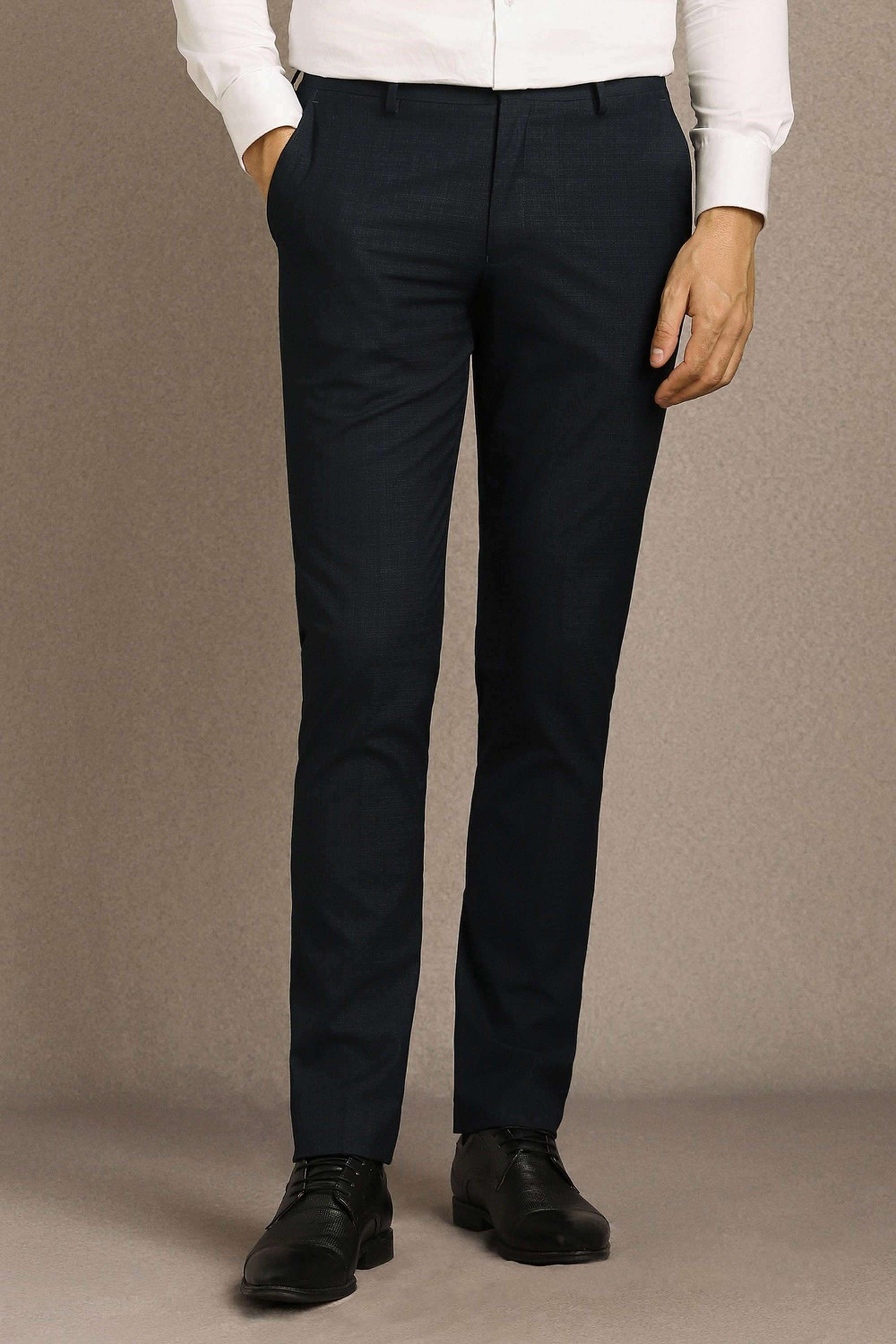 Solid-Polyester-Blend-Slim-Fit-Men-s-Formal-Trousers