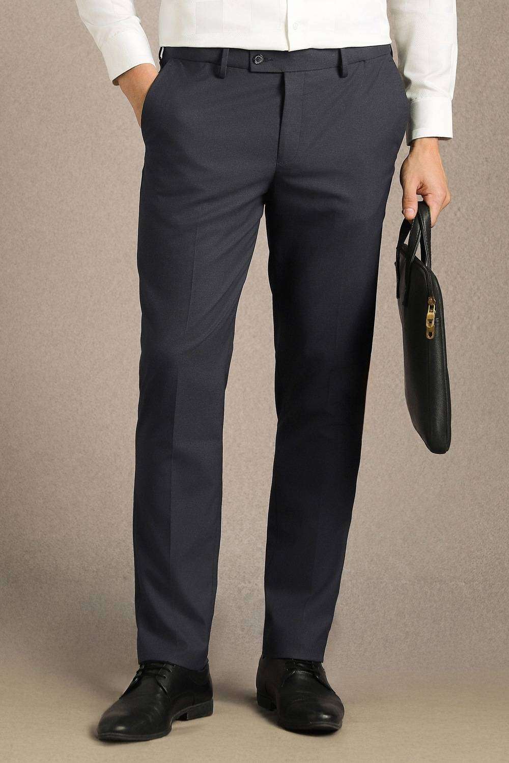 Textured-Polyester-Viscose-Slim-Fit-Men-s-Trousers