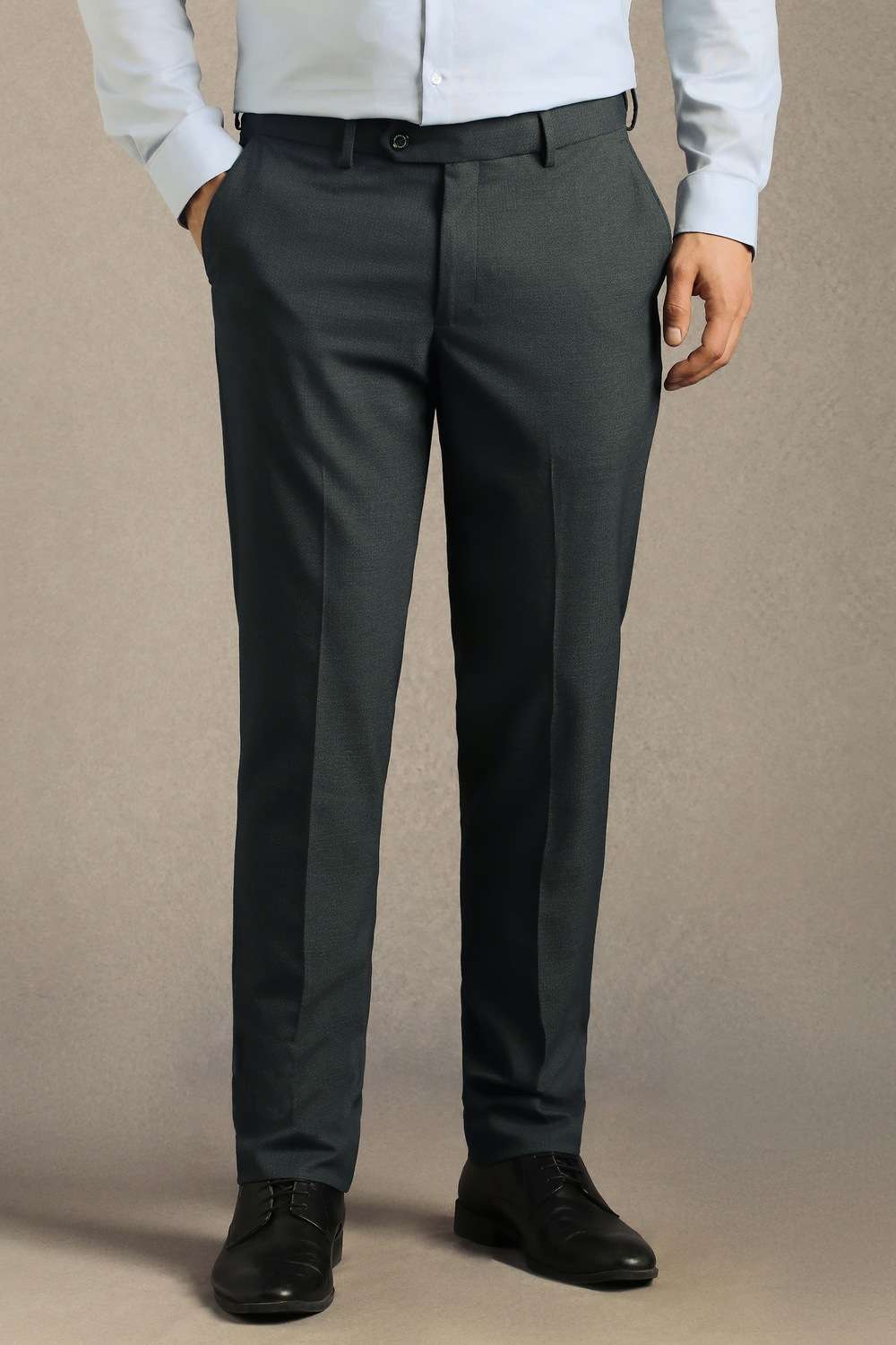 Textured-Poly-Cotton-Slim-Fit-Men-Formal-Wear-Trousers