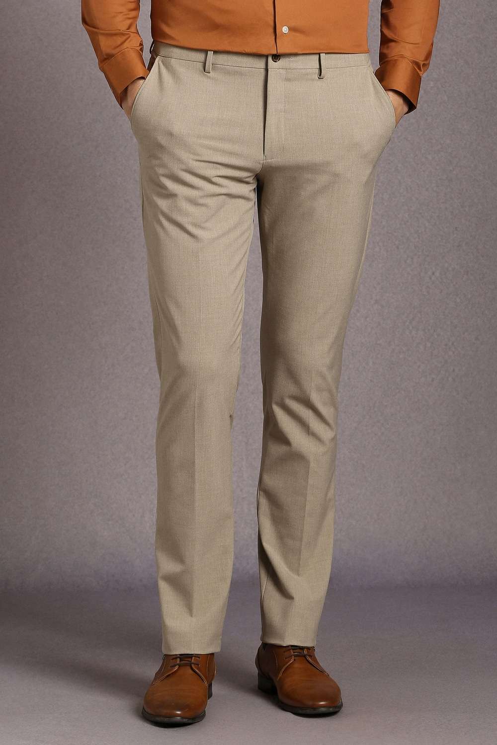 Solid-Poly-Cotton-Slim-Fit-Men-Formal-Wear-Trousers