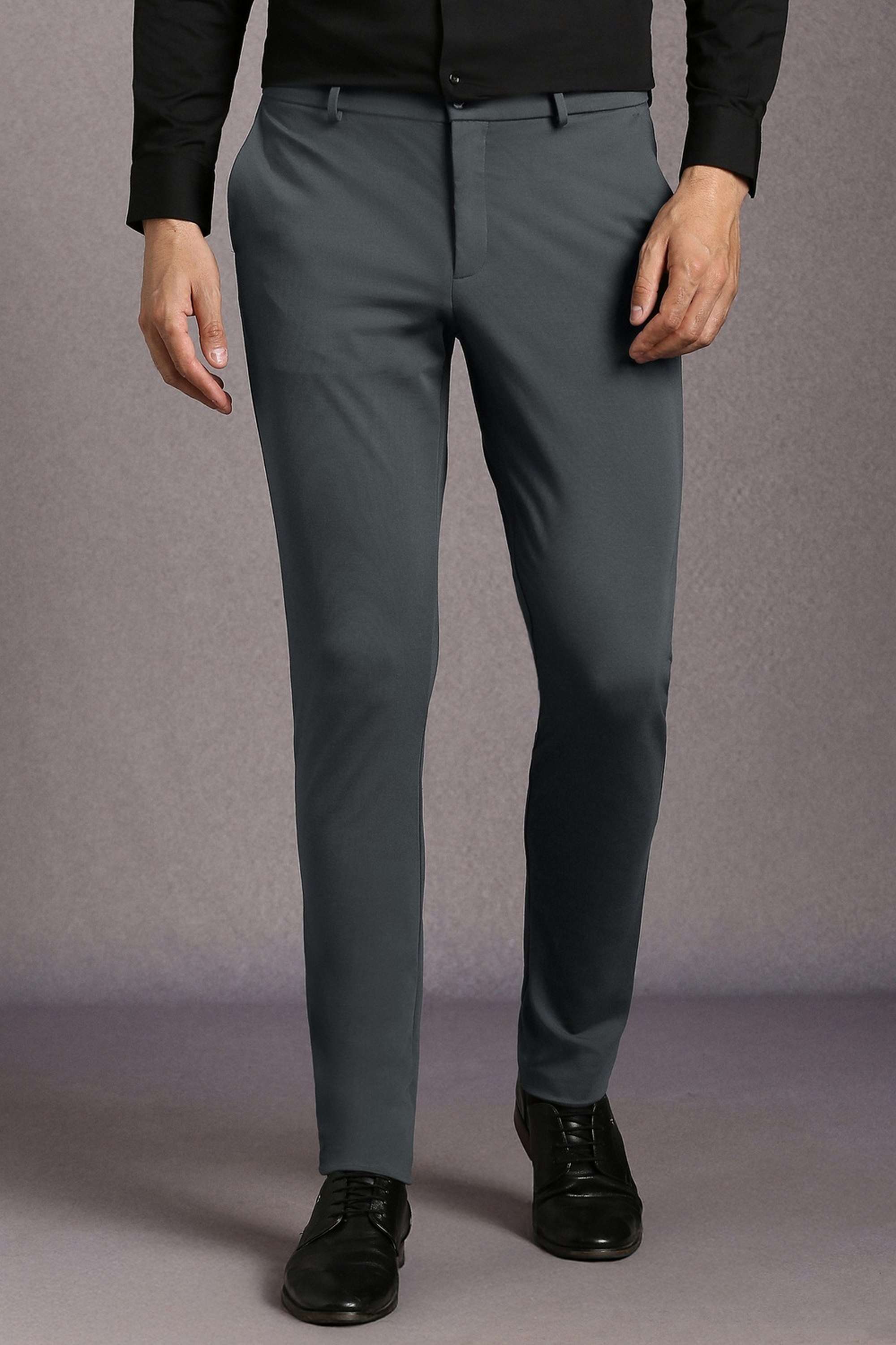 Solid-Terrylene-Rayon-Tapered-Fit-Men-s-Formal-Trousers