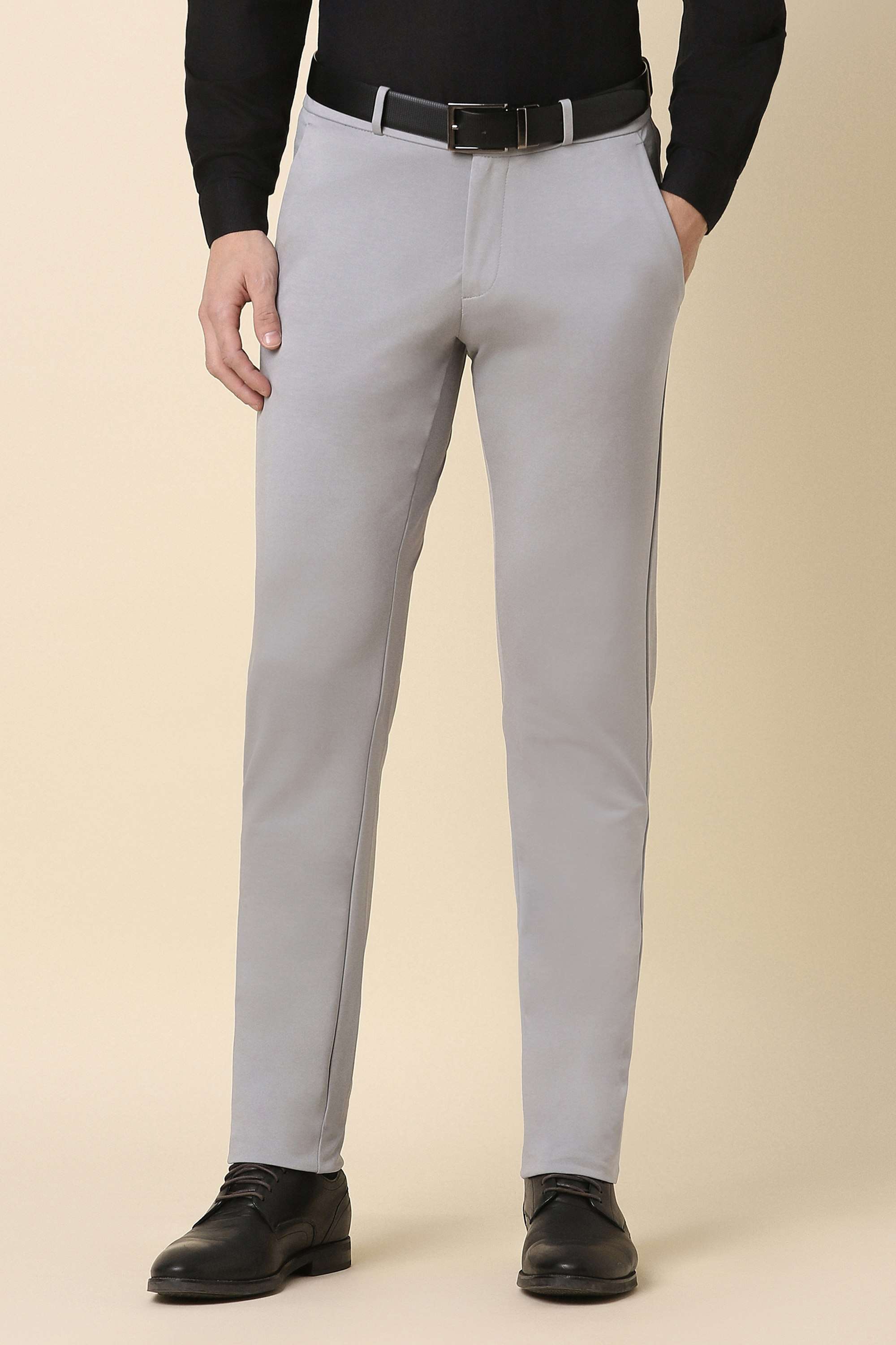 Solid-Cotton-Nylon-Super-Slim-Fit-Men-s-Formal-Trousers