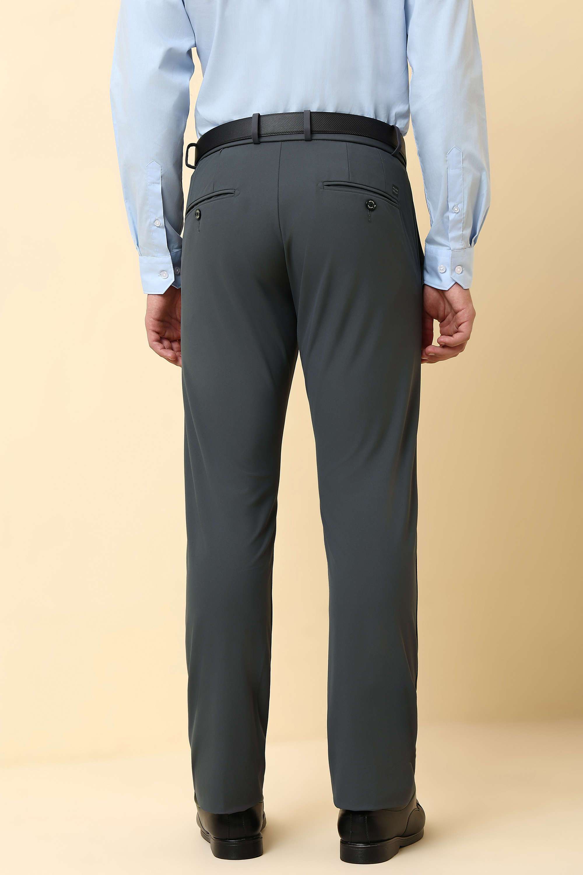 Solid-Polyester-Super-Slim-Fit-Men-Formal-Wear-Trousers
