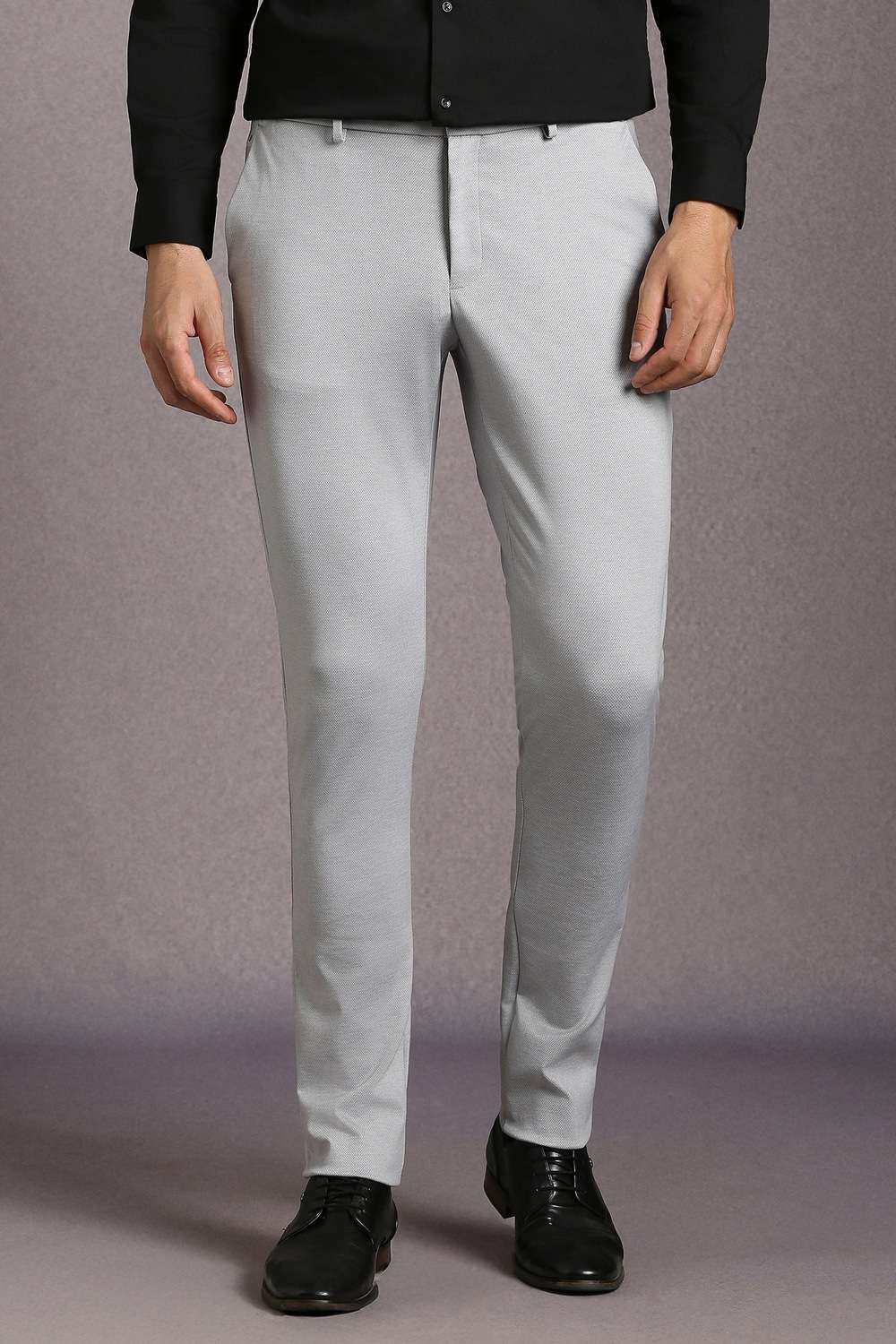 Textured-Polyester-Blend-Tapered-Fit-Men-s-Formal-Trousers