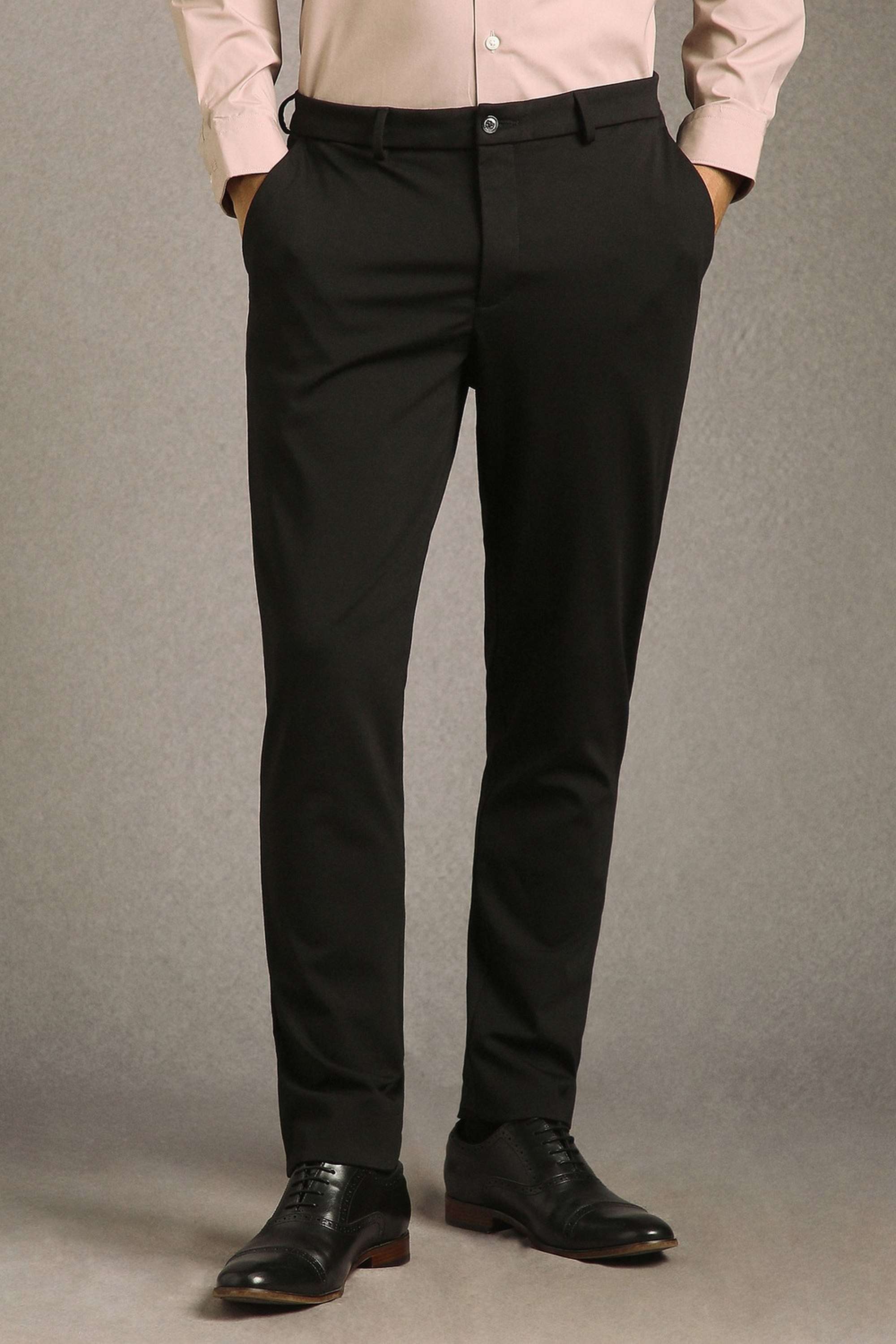 Solid-Terrylene-Rayon-Tapered-Fit-Men-s-Formal-Trousers