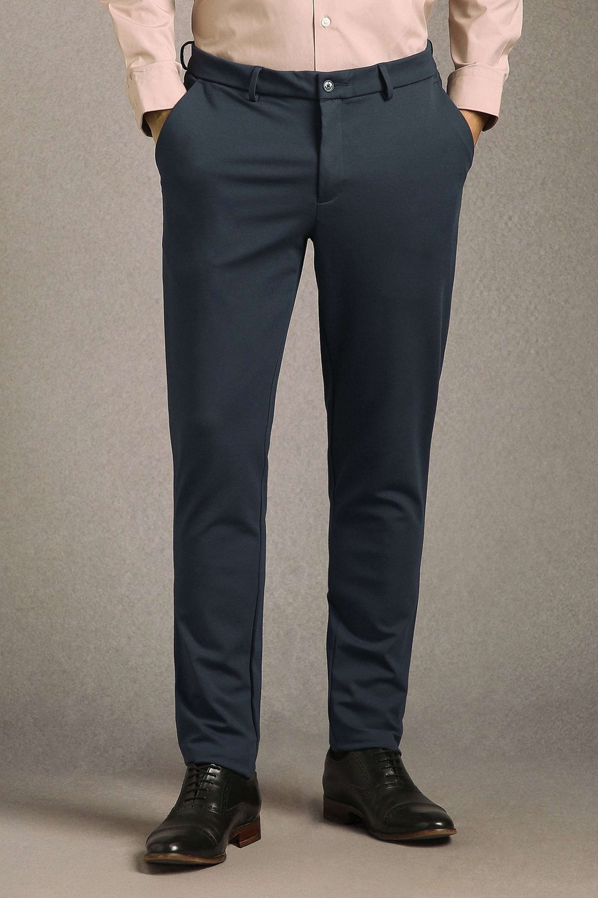 Solid-Terrylene-Rayon-Tapered-Fit-Men-s-Formal-Trousers