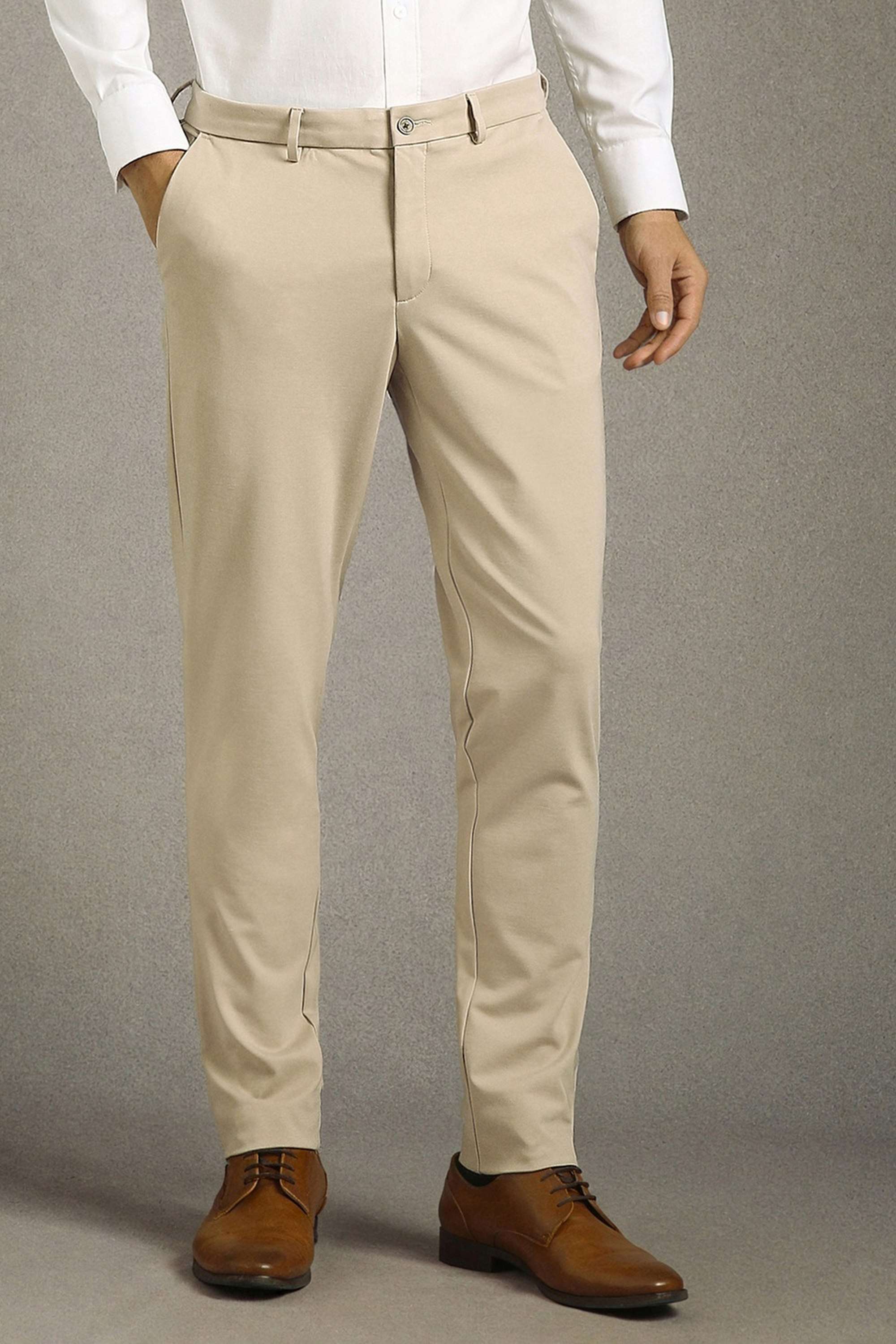 Solid-Terrylene-Rayon-Tapered-Fit-Men-s-Formal-Trousers