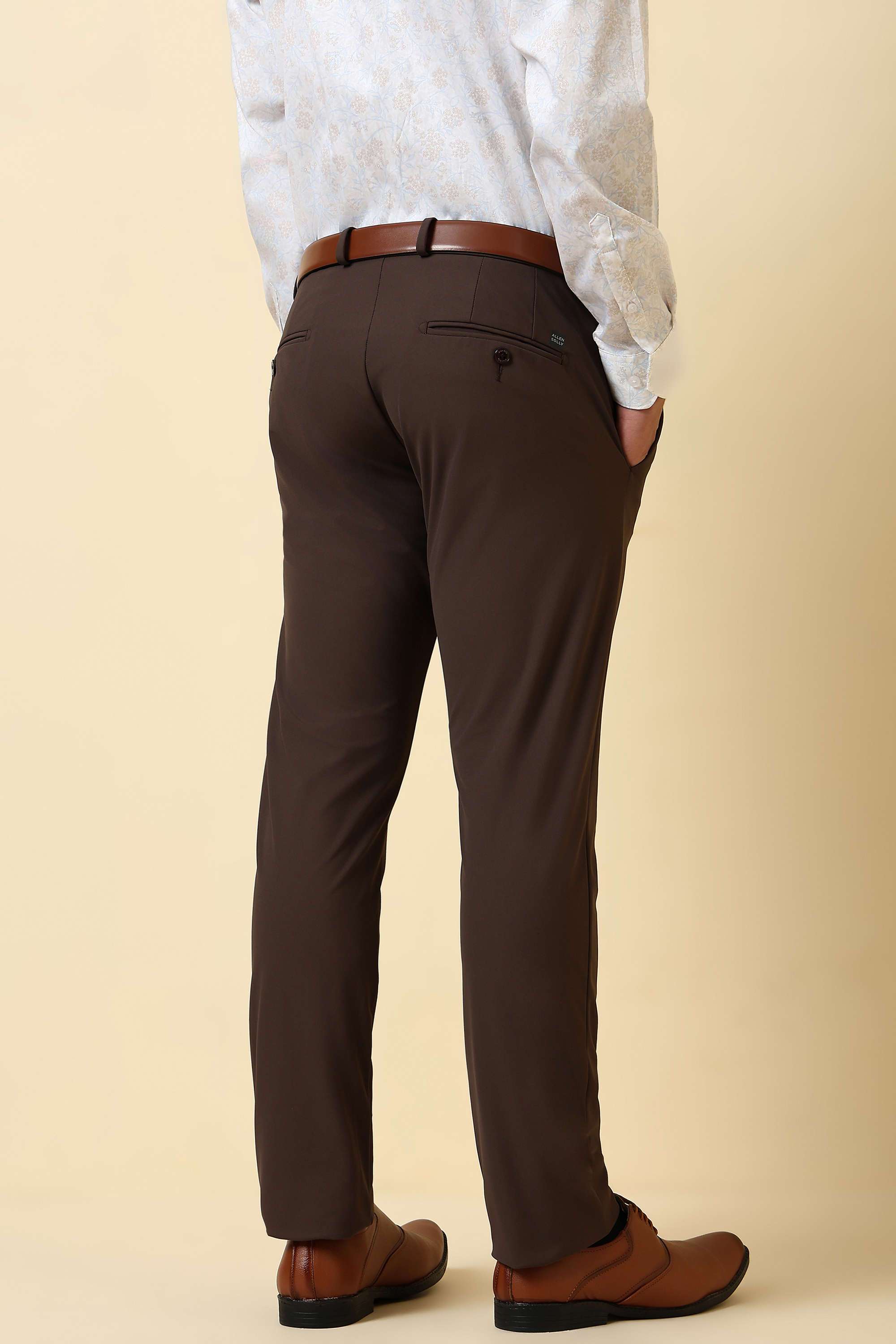 Solid-Polyester-Super-Slim-Fit-Men-Formal-Wear-Trousers